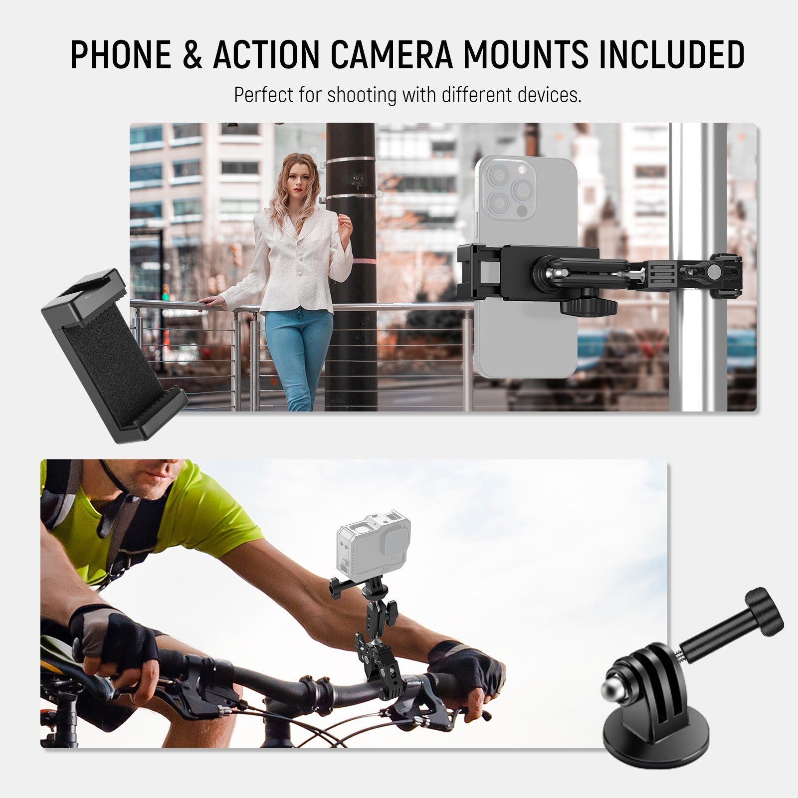 NEEWER ST83 Super Clamp with 3" Dual Ballhead Magic Arm