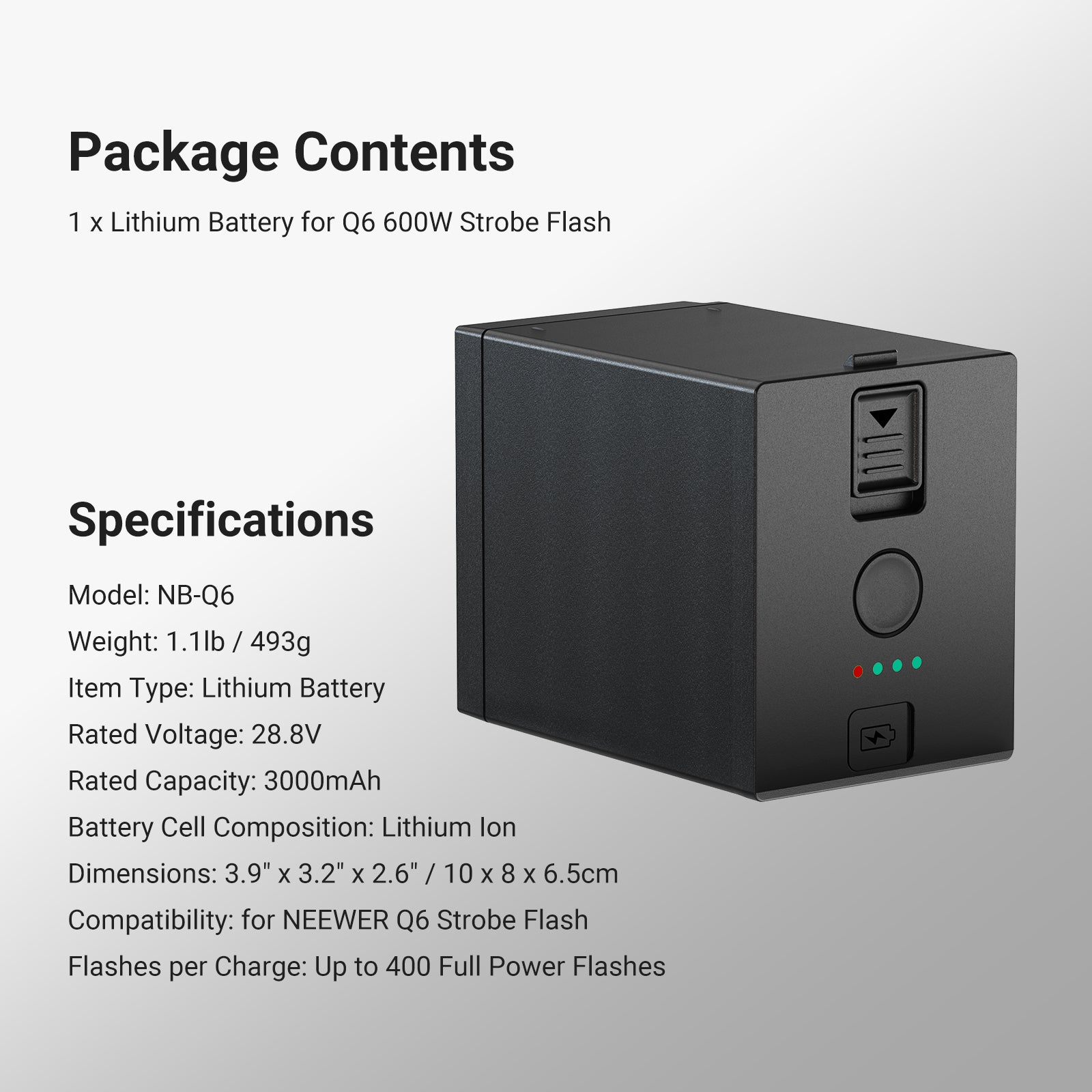 NEEWER NB-Q6 Lithium Battery For Q6