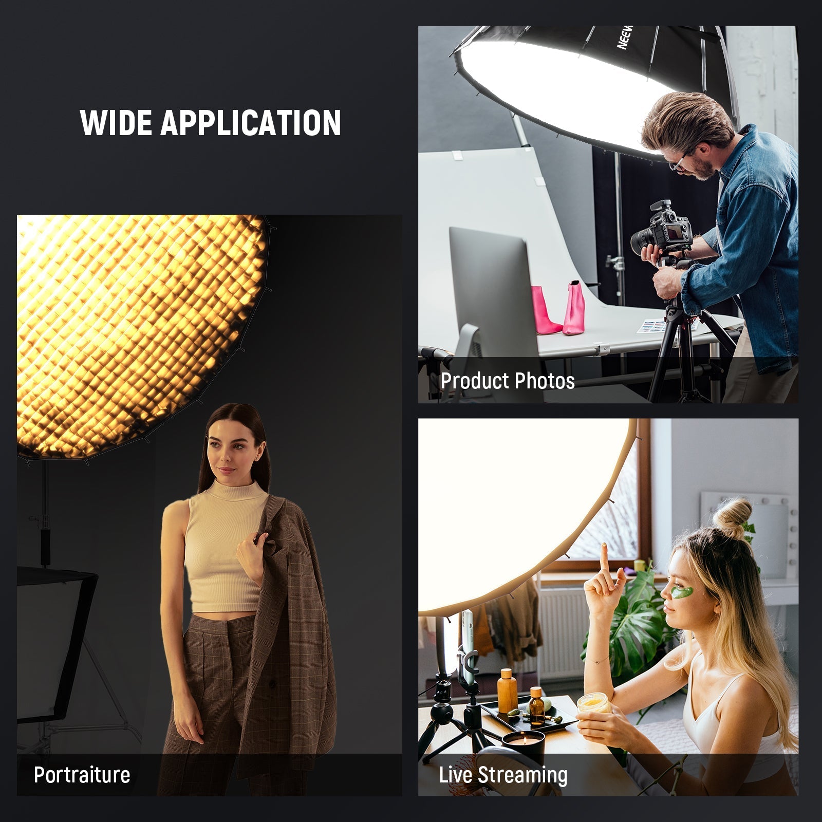NEEWER 65CM/85CM/120CM Parabolic Softbox