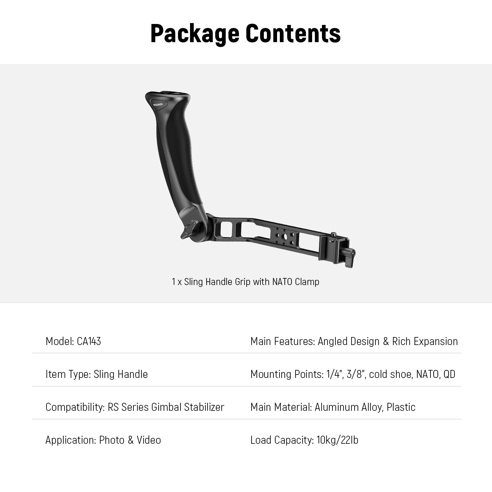 NEEWER BASICS CA143 Adjustable Sling Handle Grip for DJI RS Series