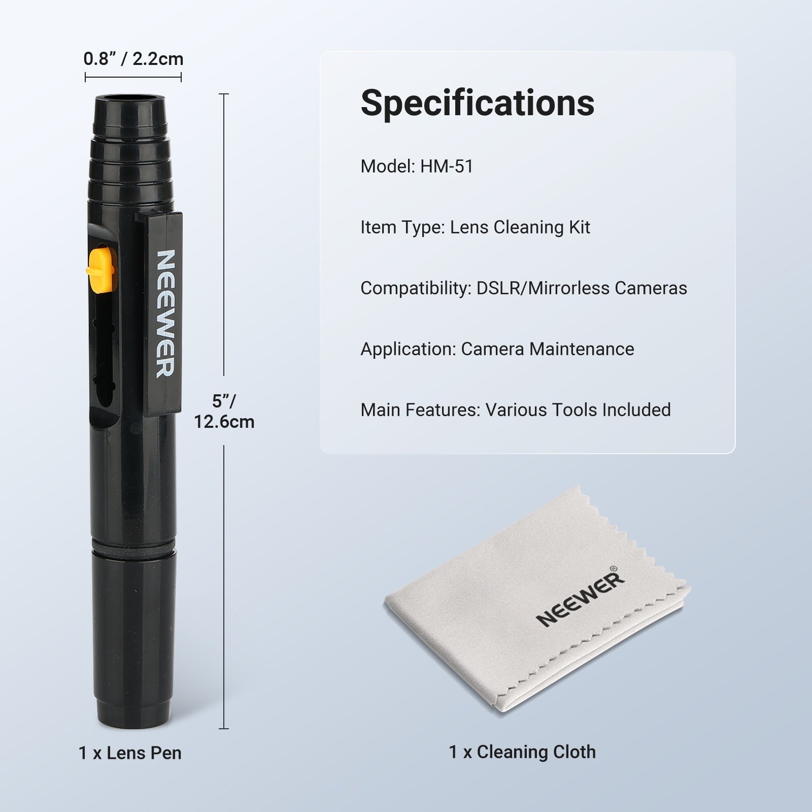 NEEWER HM-51 2 in 1 Camera Lens Cleaning Accessories Kit