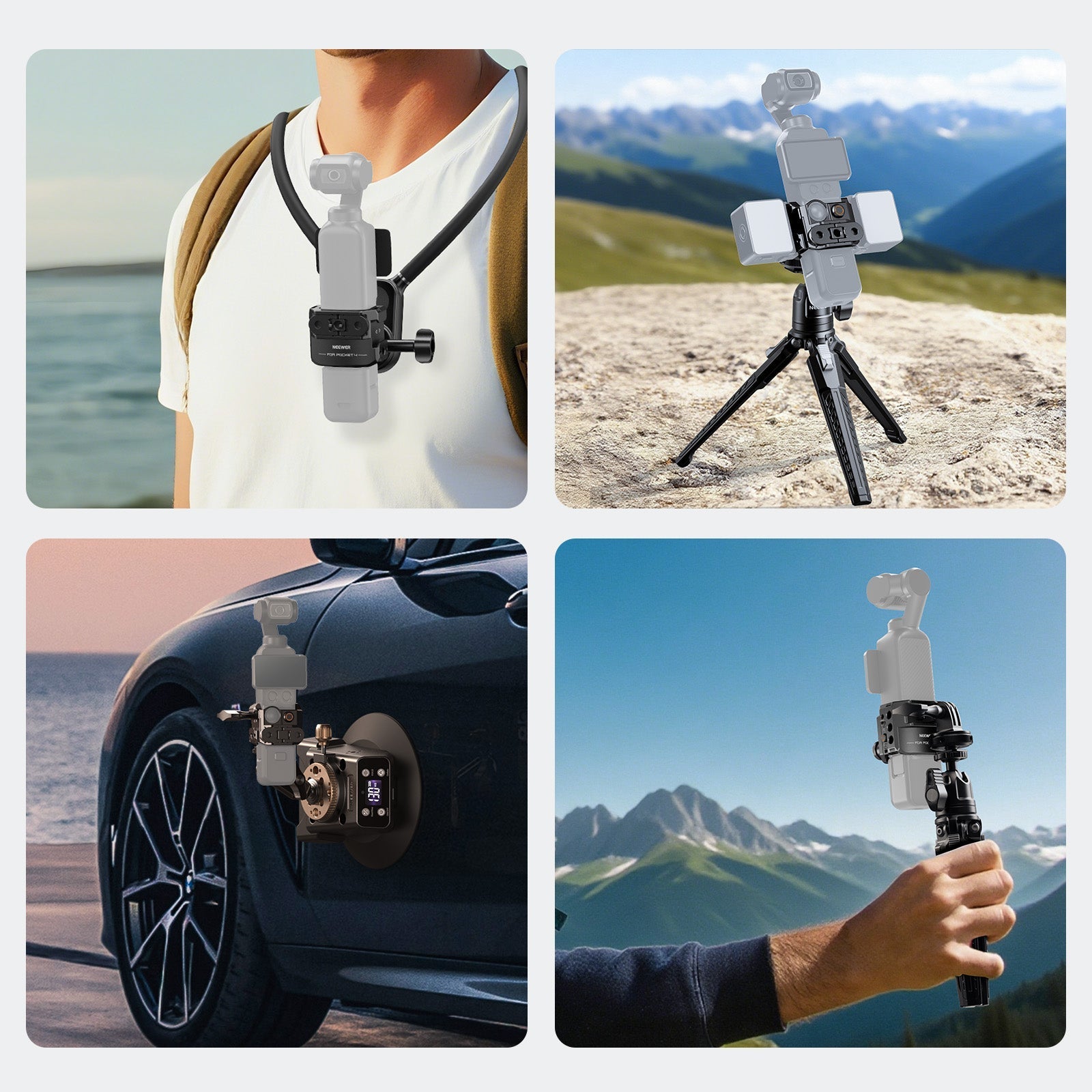 NEEWER AC069 Action Camera Cage Compatible with DJI Osmo Pocket 4 & Xtra Muse