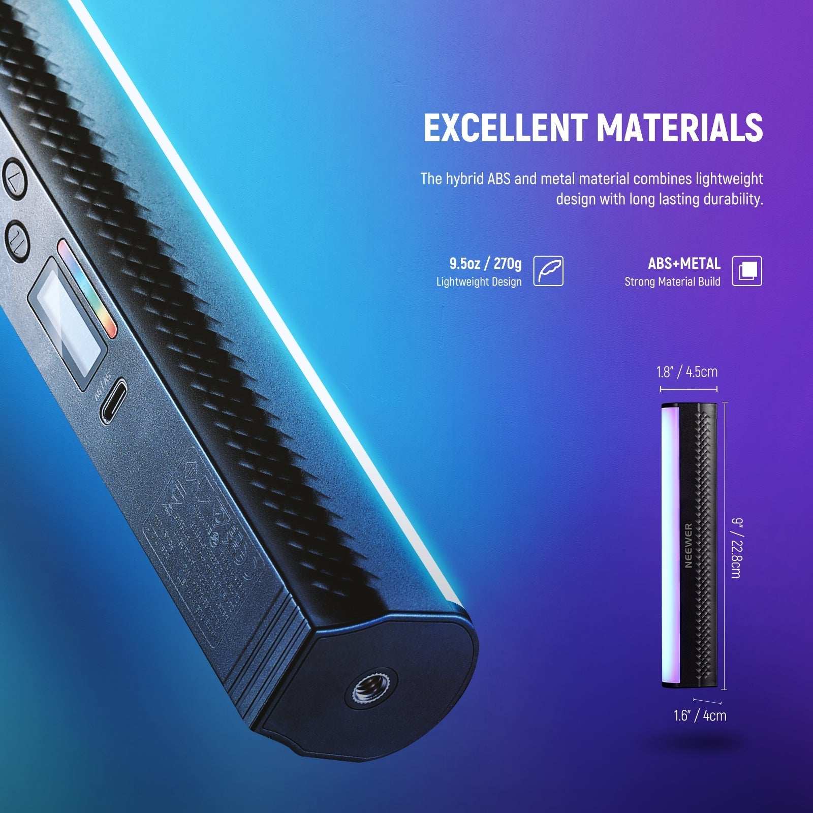 NEEWER TL20C RGB Magnetic Handheld Light Wand