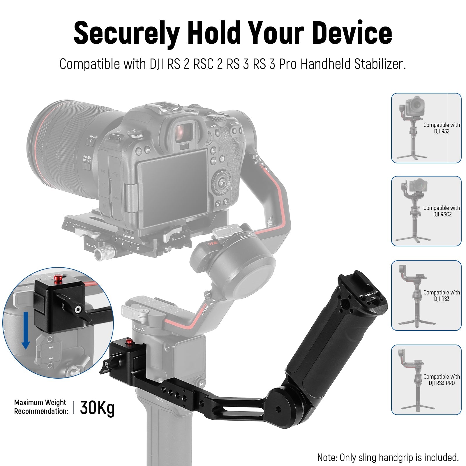 NEEWER ST49 Gimbal Sling Handgrip for DJI Ronin RS4 RS3 Mini RS 3 Pro RS 2 RSC 2