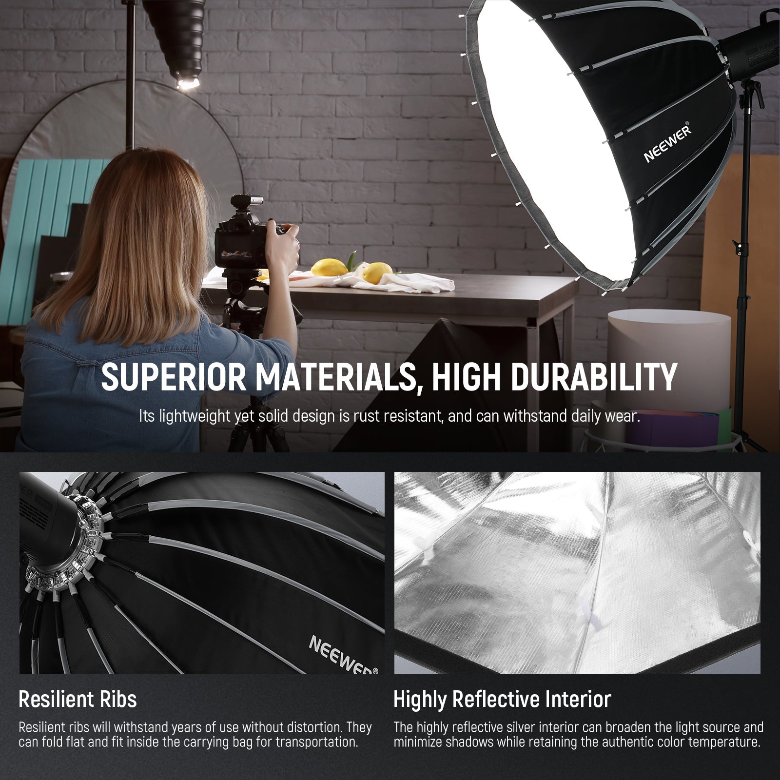NEEWER NS55P/NS70P/NS90P/NS120P Parabolic Softbox