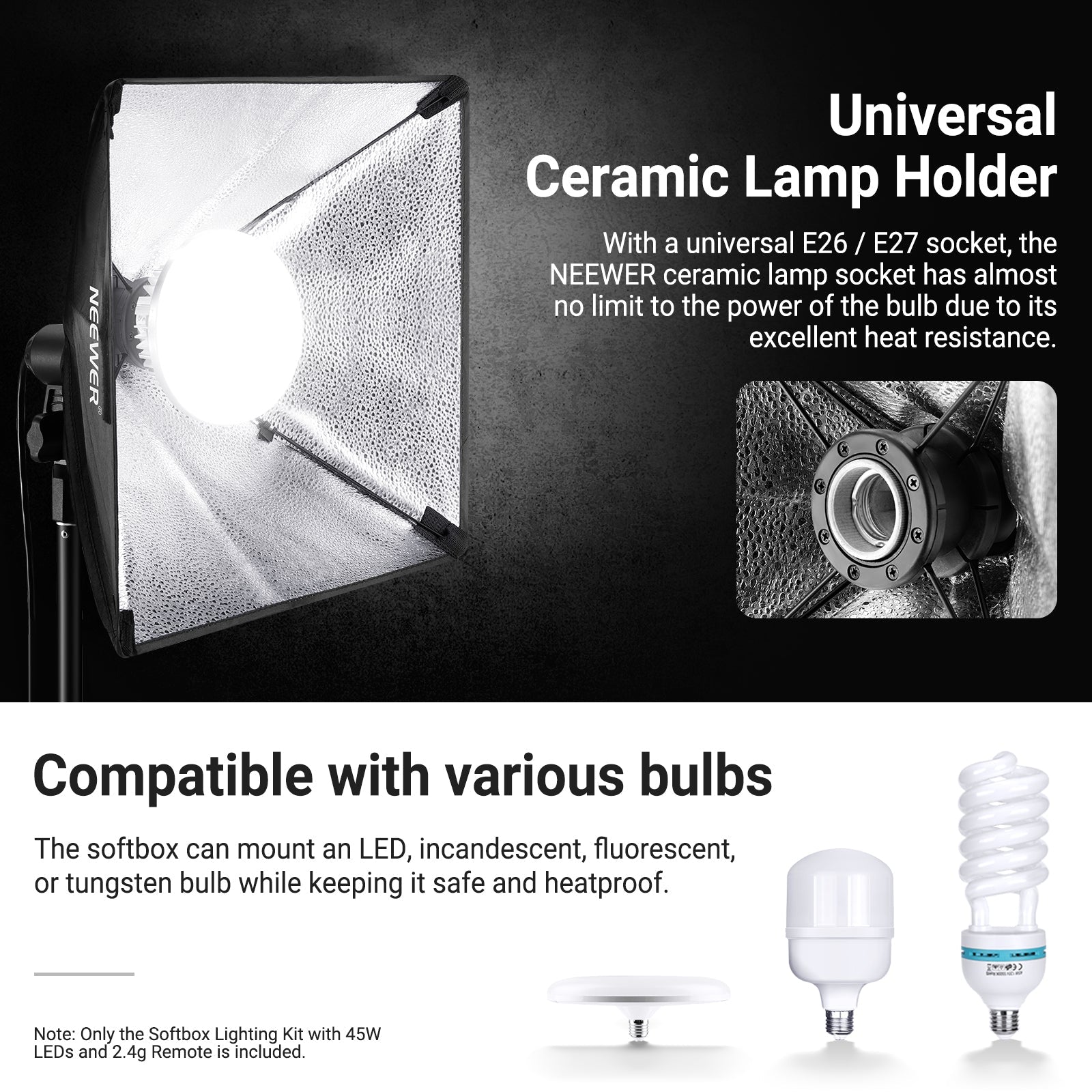 NEEWER 24"X24"/60x60cm Softbox Lighting Kit