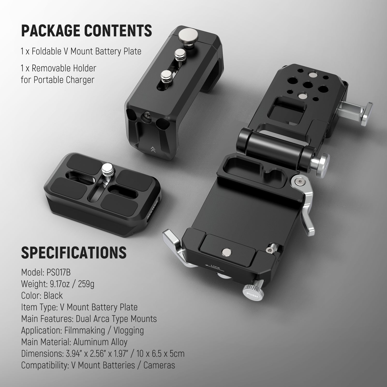 NEEWER PS017B V Mount Battery Plate