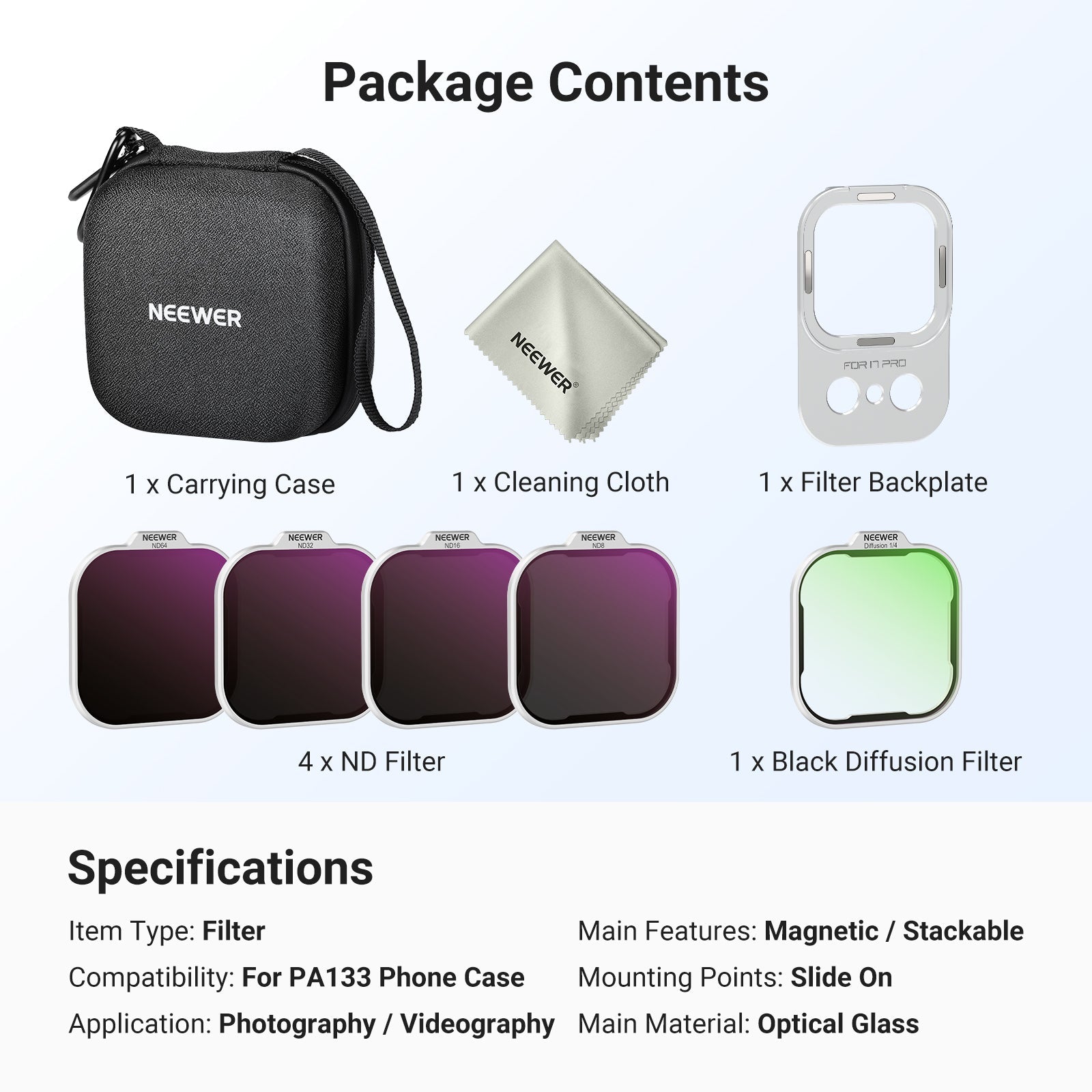 NEEWER ND Filter Set for iPhone 17 Pro/Pro Max Phone Case