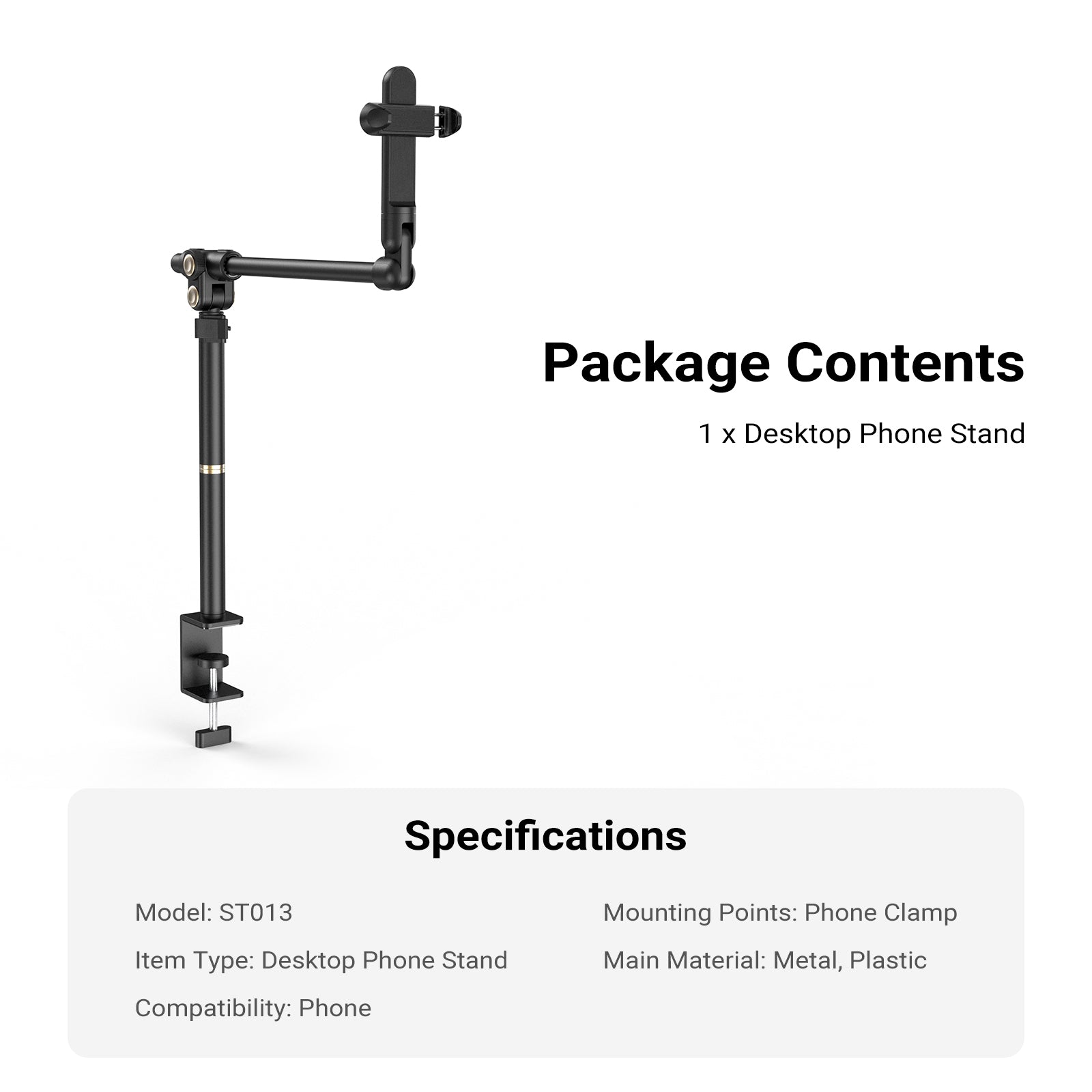 NEEWER BASICS ST013 Overhead Phone Mount Holder Stand