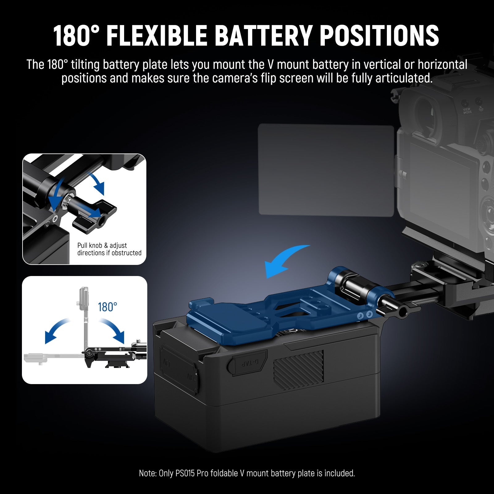 NEEWER PS015 Pro Foldable V Mount Battery Plate
