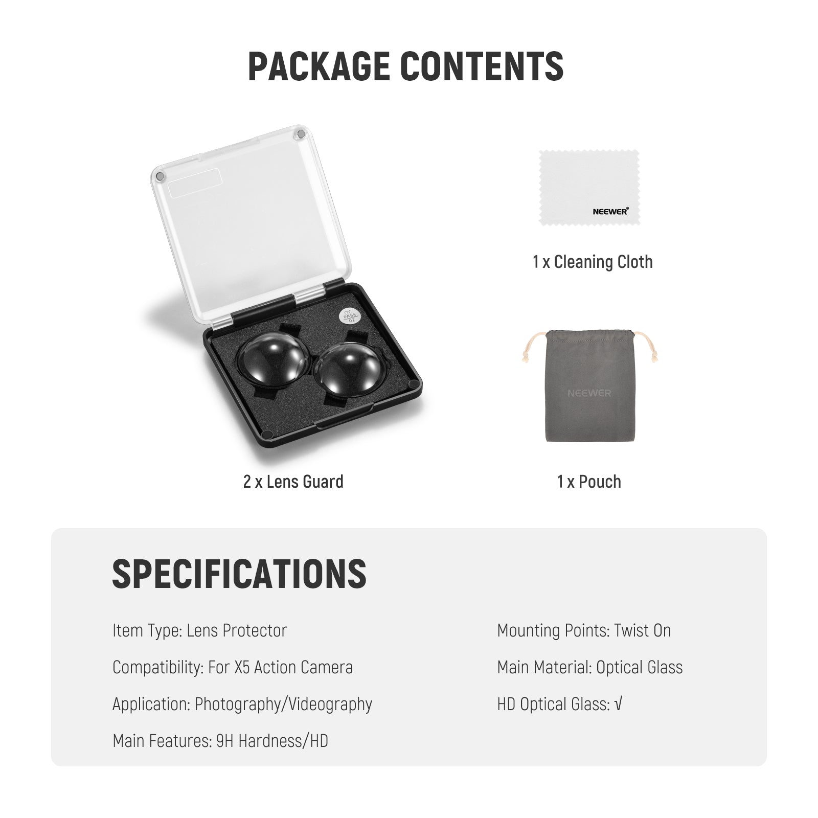 NEEWER LPC01/LPC02 Lens Protectors For Insta360 X4/X5