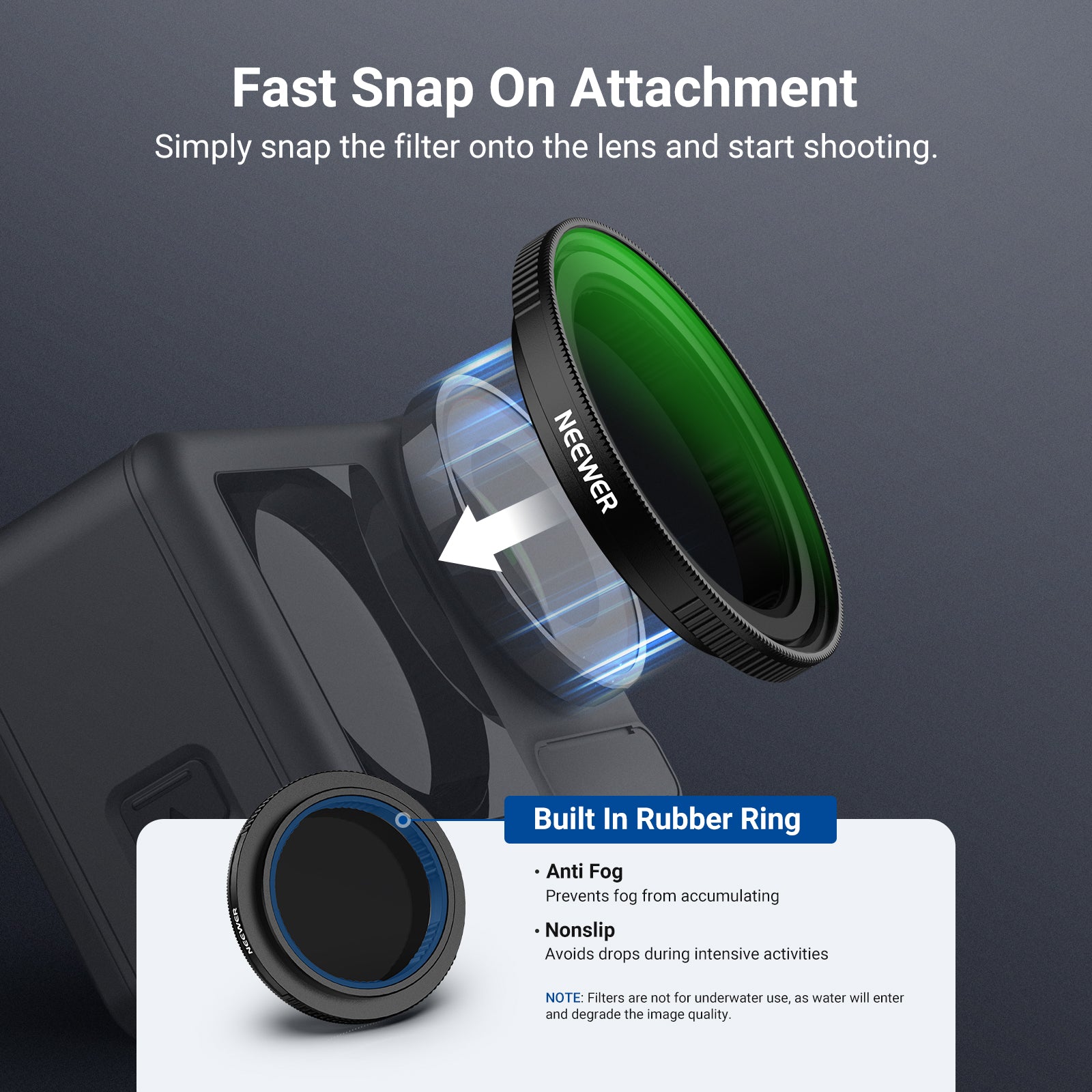 NEEWER Variable ND Filter Compatible with DJI Osmo Action 5 Pro/4/3