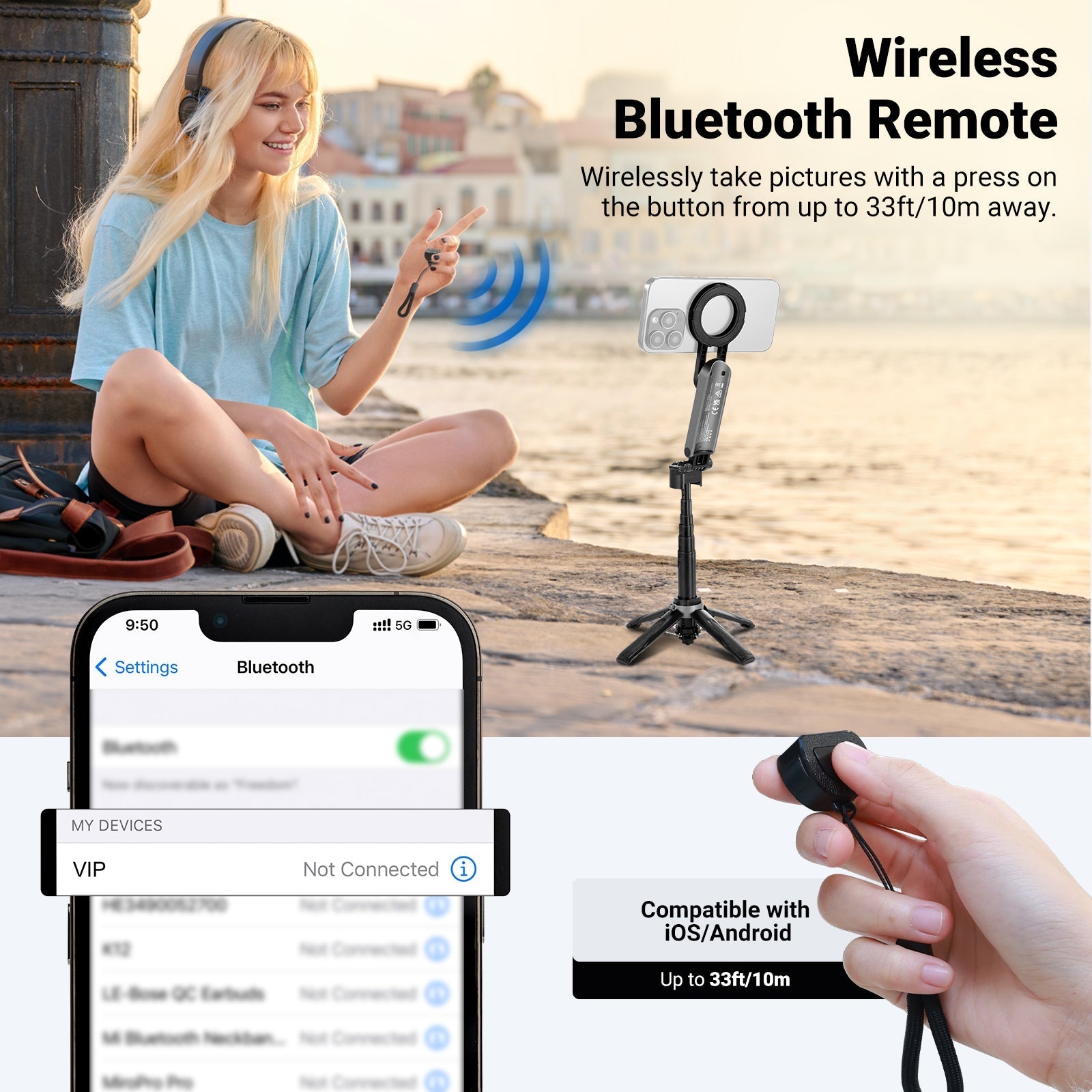 NEEWER BASICS PA985 Magnetic Selfie Stick Tripod
