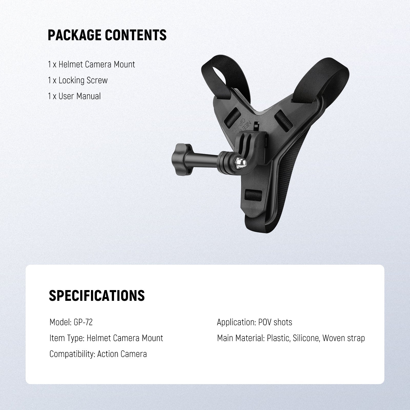 NEEWER GP-72 Helmet Chin Strap for Action Camera