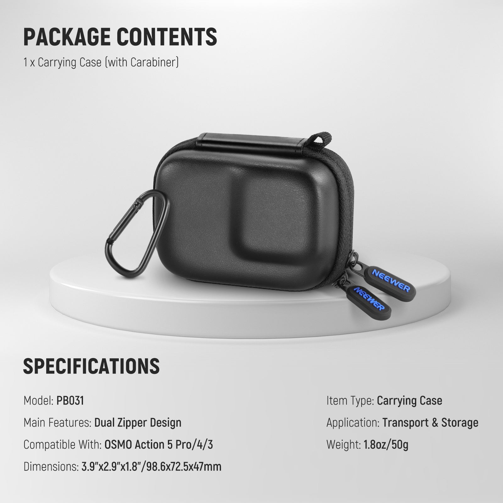 NEEWER PB031 Carrying Case For DJI OSMO Action 5 Pro 4 3