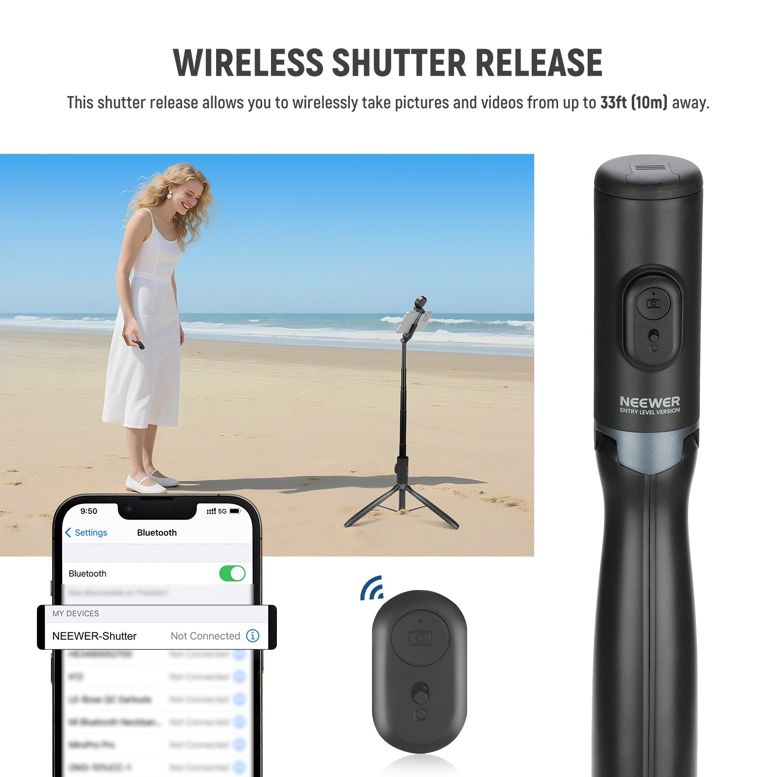 NEEWER ENTRY LEVEL VERSION PA987 67" Selfie Stick Tripod with Light