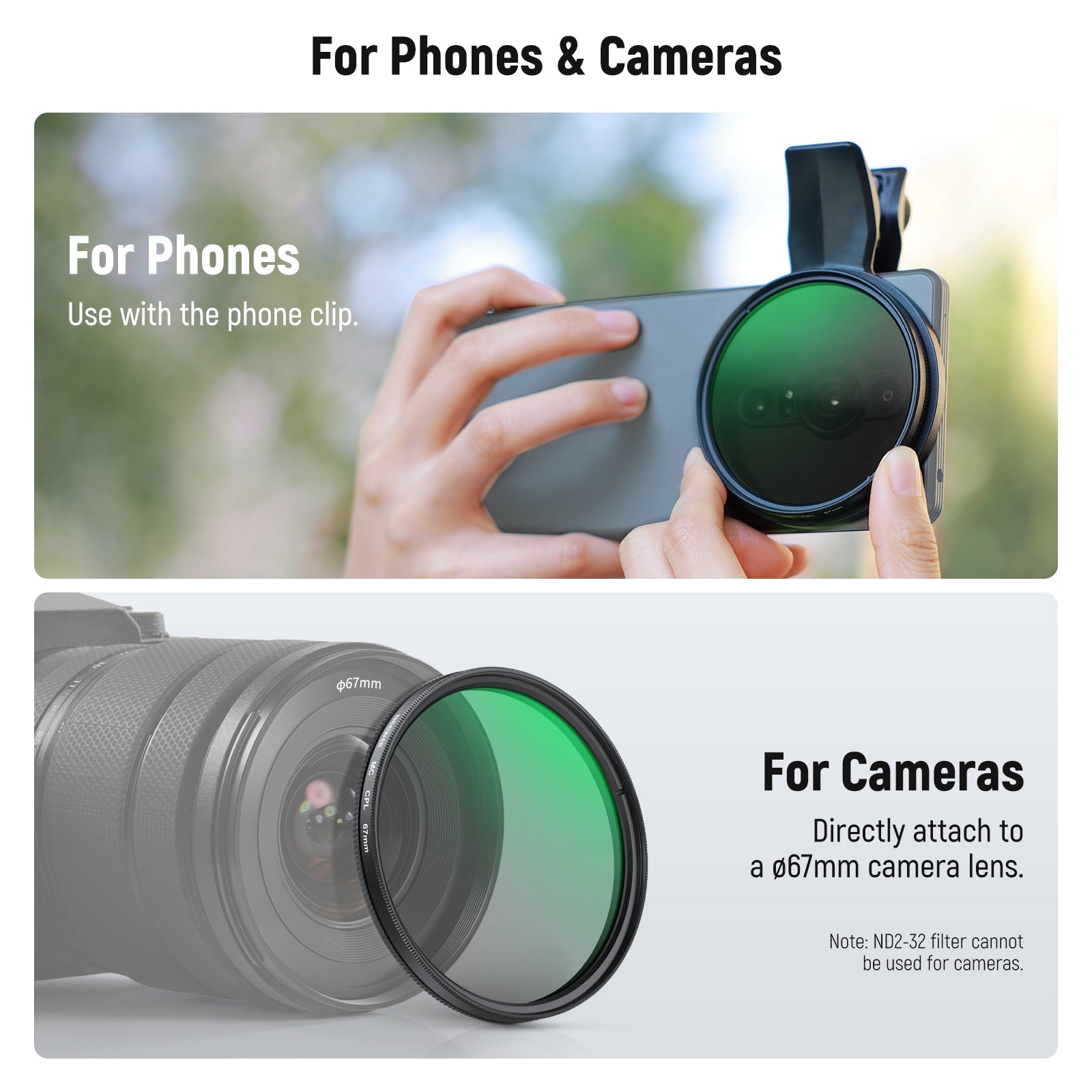 NEEWER FL-B37/FL-B38 67mm Filter Set For Smartphone