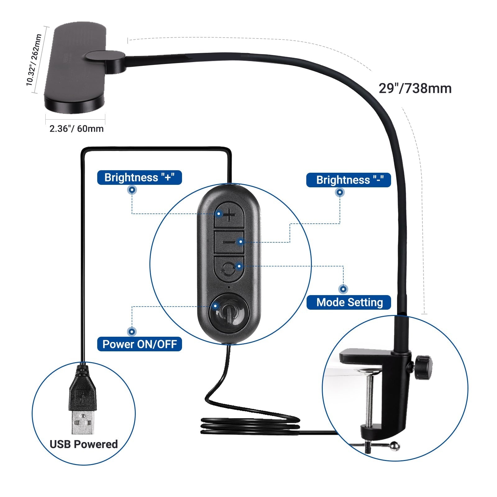 NEEWER ENTRY LEVEL VERSION N33 10W Desktop LED Lamp with Clamp
