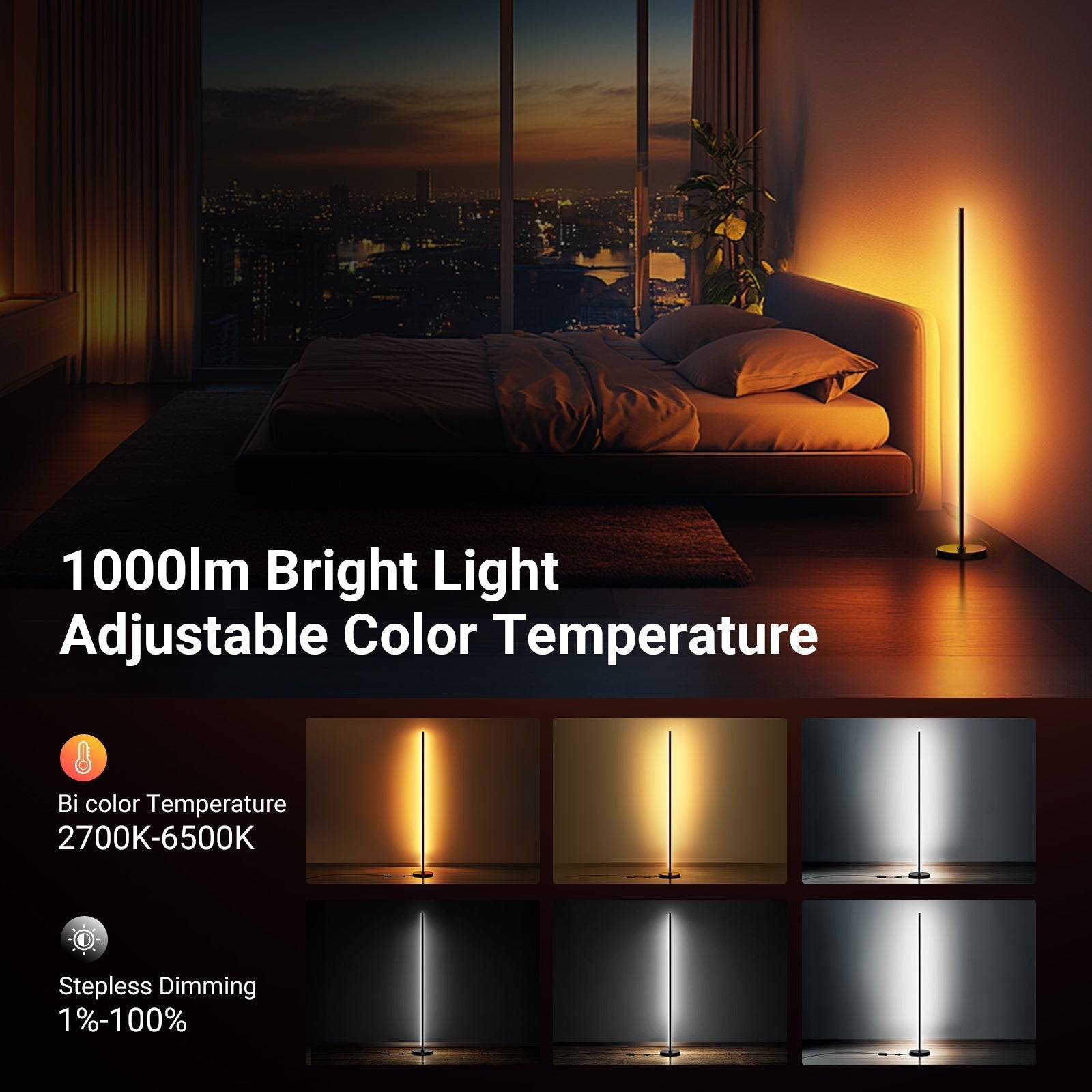 NEEWER NF04 1000lm Smart RGBW LED Floor Lamp