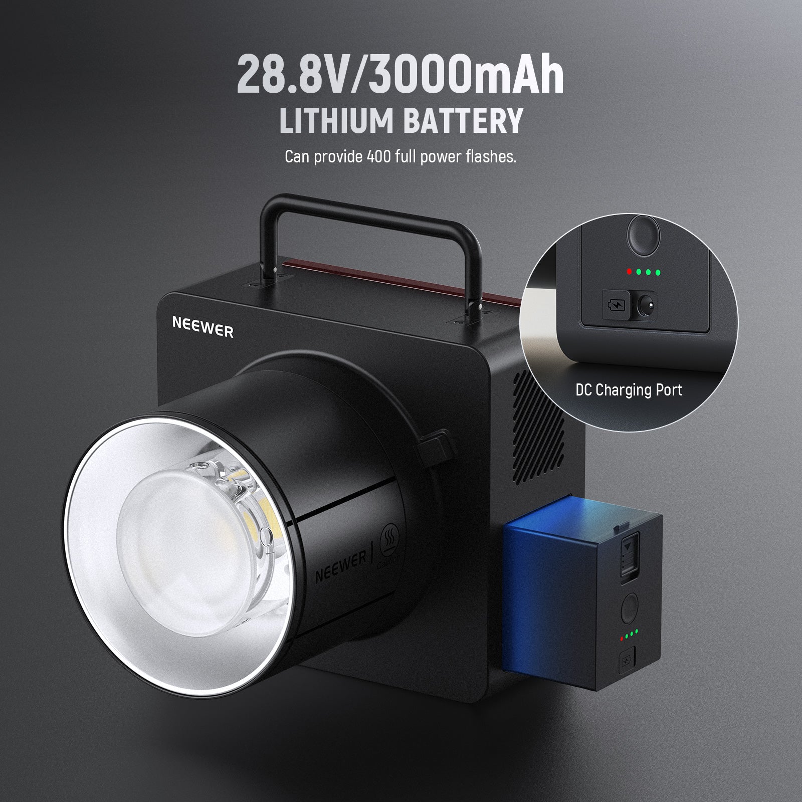NEEWER Q6 600Ws 2.4G TTL HSS Outdoor Studio Flash