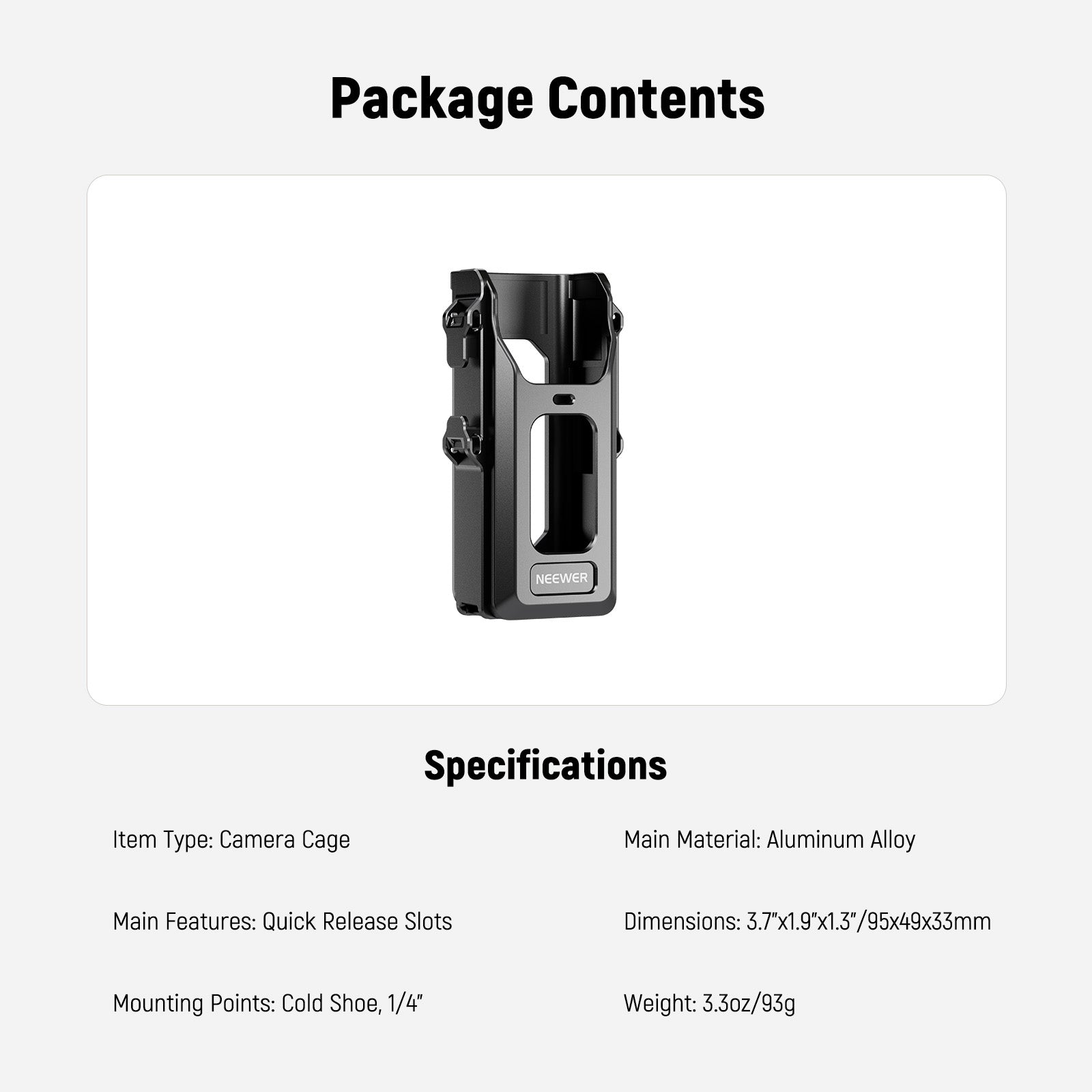 NEEWER AC029 Camera Cage For DJI Osmo Pocket 3 & Magnetic Mount
