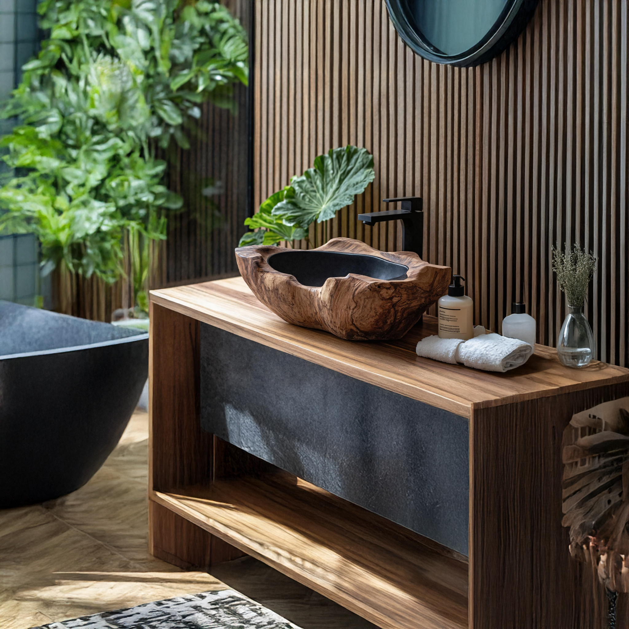 Farmhouse Wooden Vessel Sink For Cozy Bathroom Decor