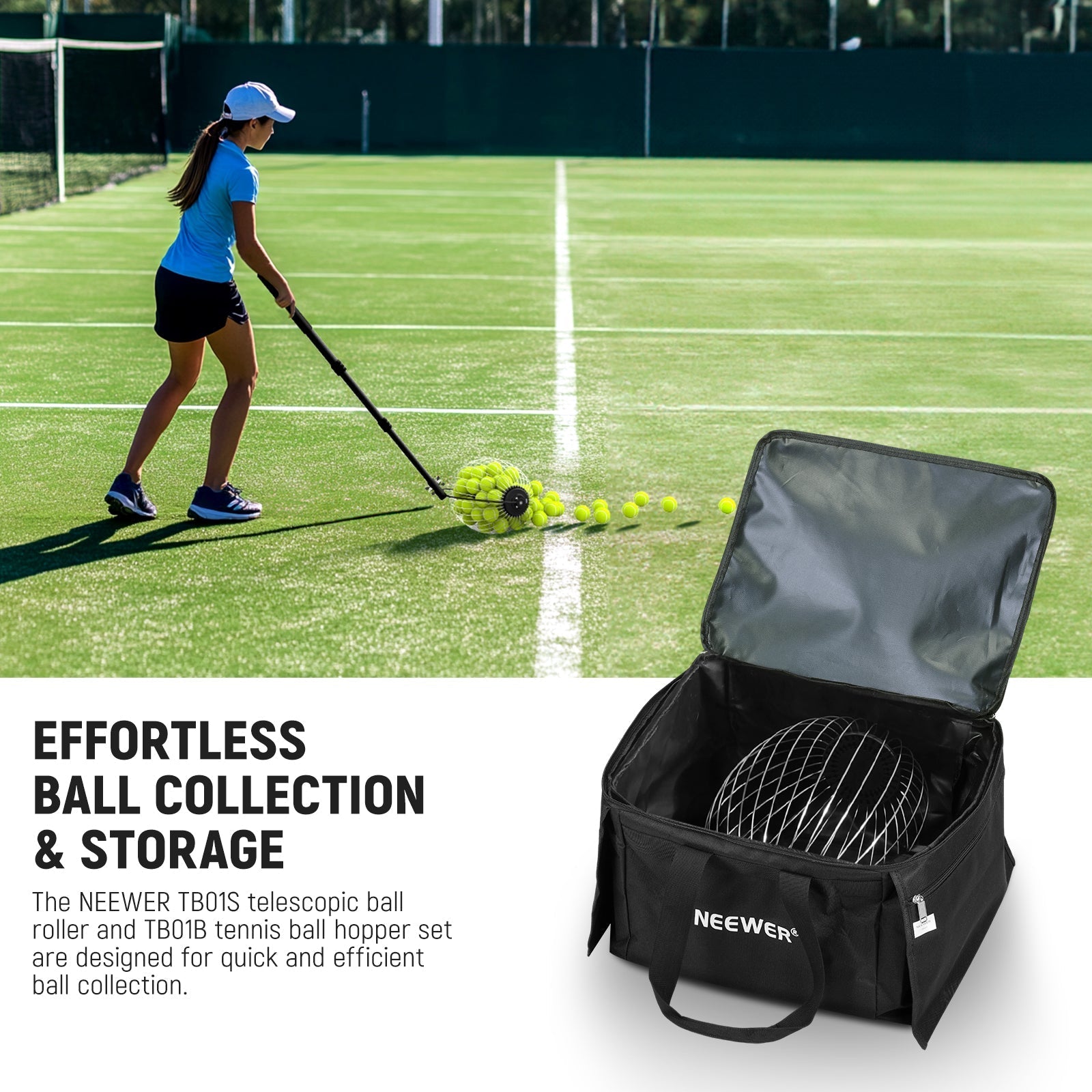 NEEWER TB01S Tennis Ball Collector Roller
