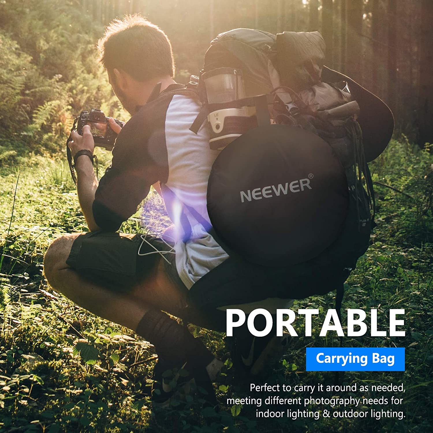 NEEWER 5-in-1 80CM/110CM Collapsible Round Light Reflector With Grip