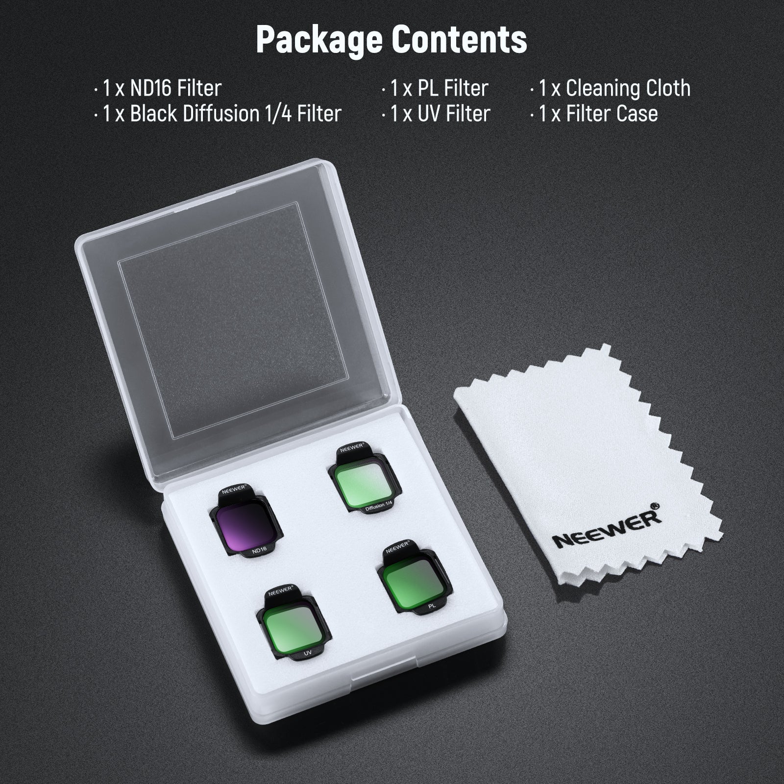 NEEWER FL-N36 4-Pack ND Filter Accessories Set for DJI Flip / Lito X1 Drone