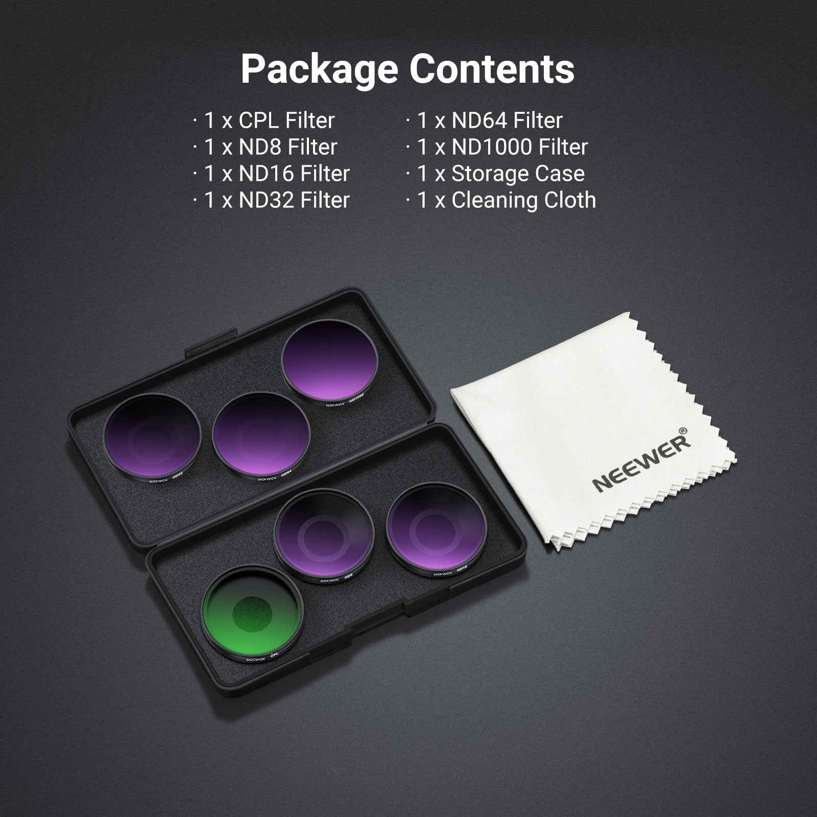 NEEWER FL-B100 Screw On Filter Set For DJI Osmo Action 6
