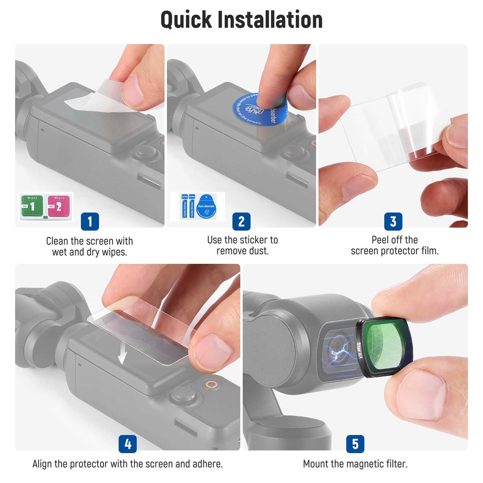 NEEWER FL-62 Star Filter for DJI Osmo Pocket 3 / Pocket 4 & Xtra Muse