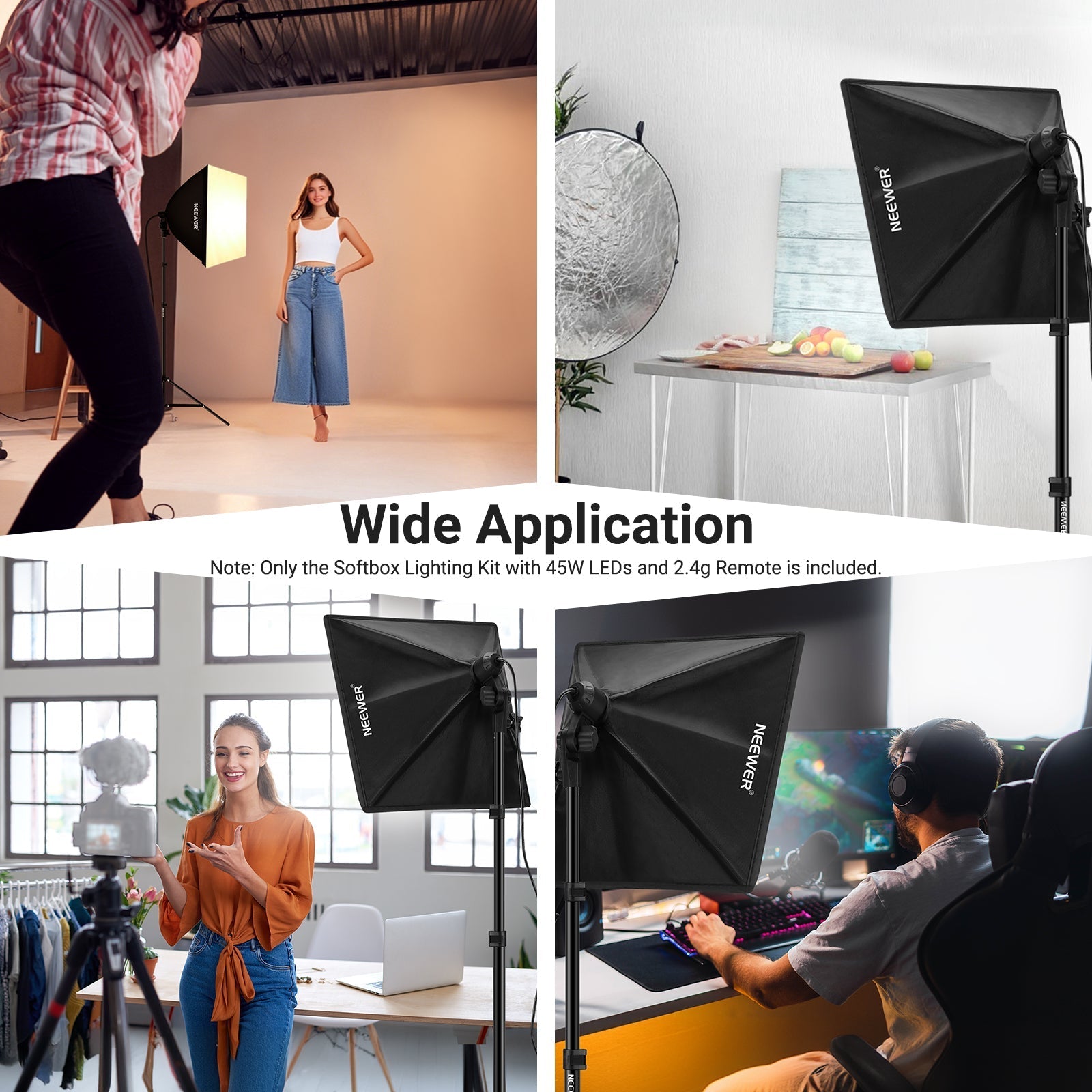 NEEWER 24"X24"/60x60cm Softbox Lighting Kit