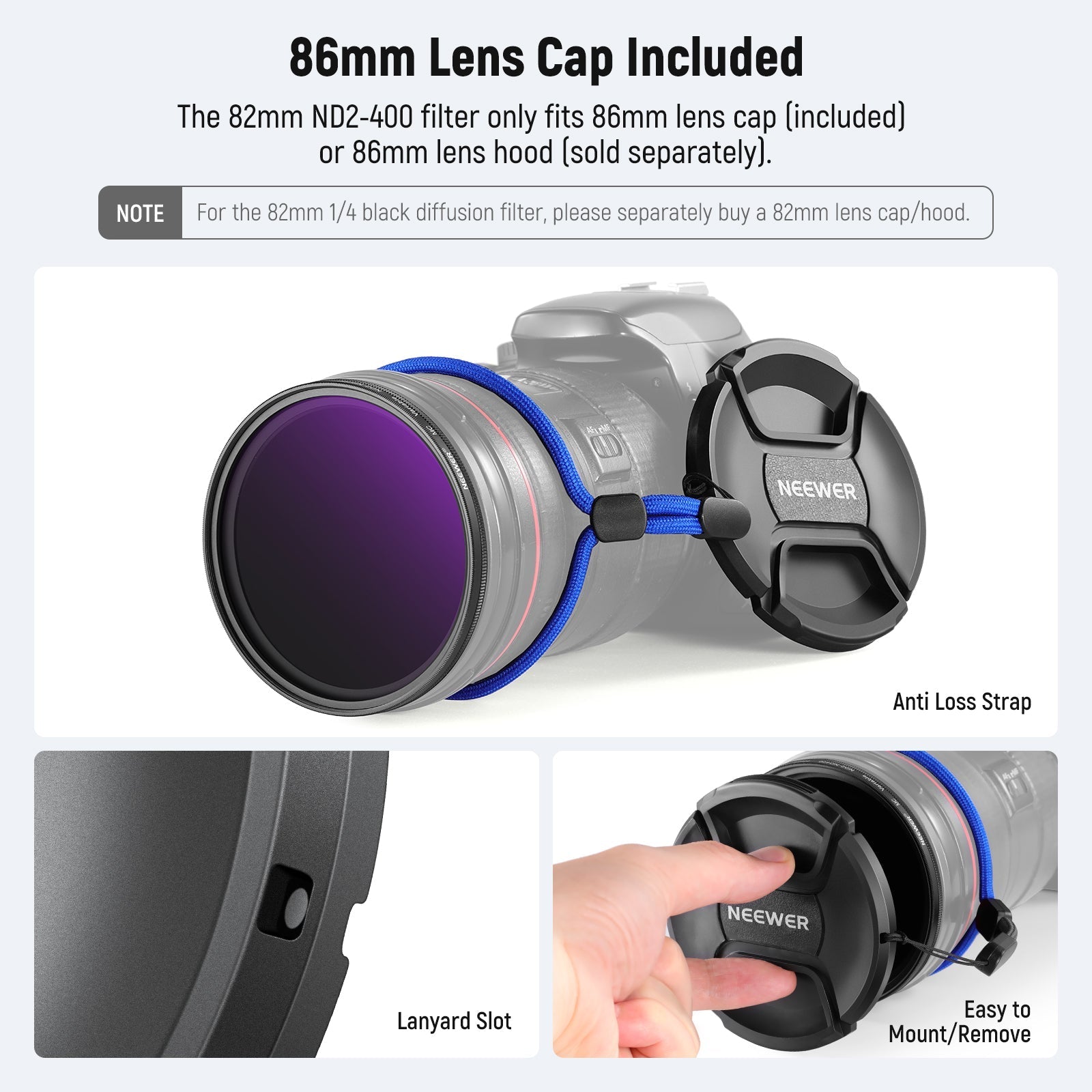 NEEWER Variable ND2-400 & Black Diffusion 1/4 Filter Set