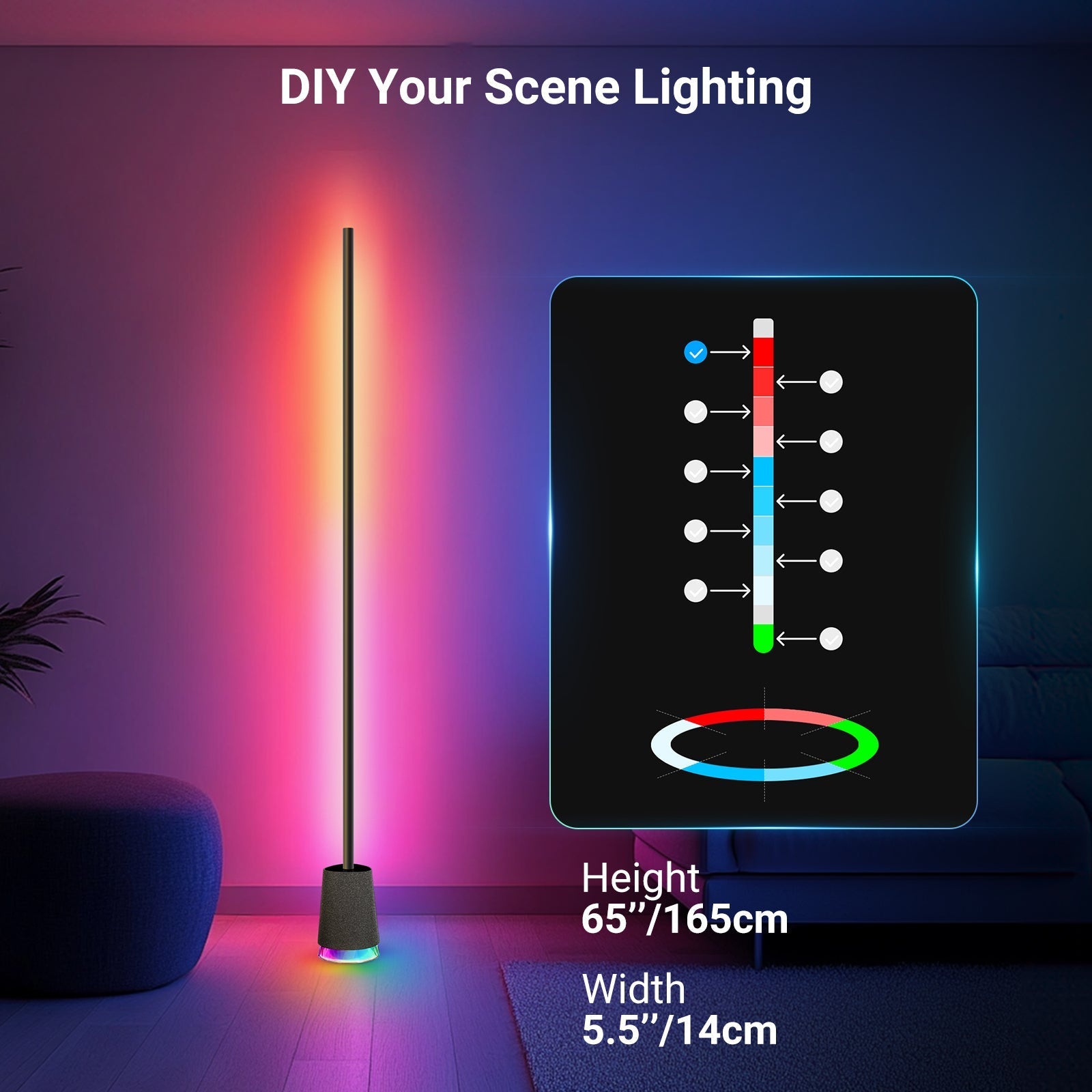 NEEWER NF06 1500lm Smart RGBCW LED Floor Lamp