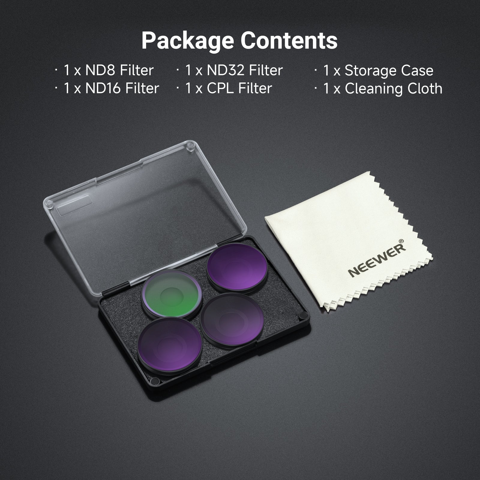 NEEWER FL-B100 Screw On Filter Set For DJI Osmo Action 6