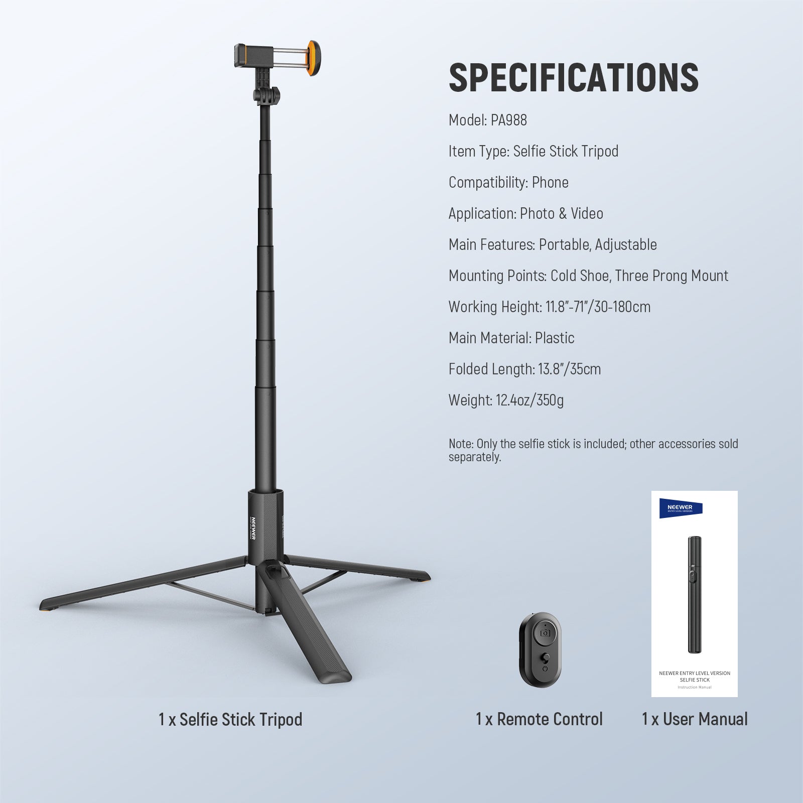 NEEWER ENTRY LEVEL VERSION PA988 71" Selfie Stick Tripod