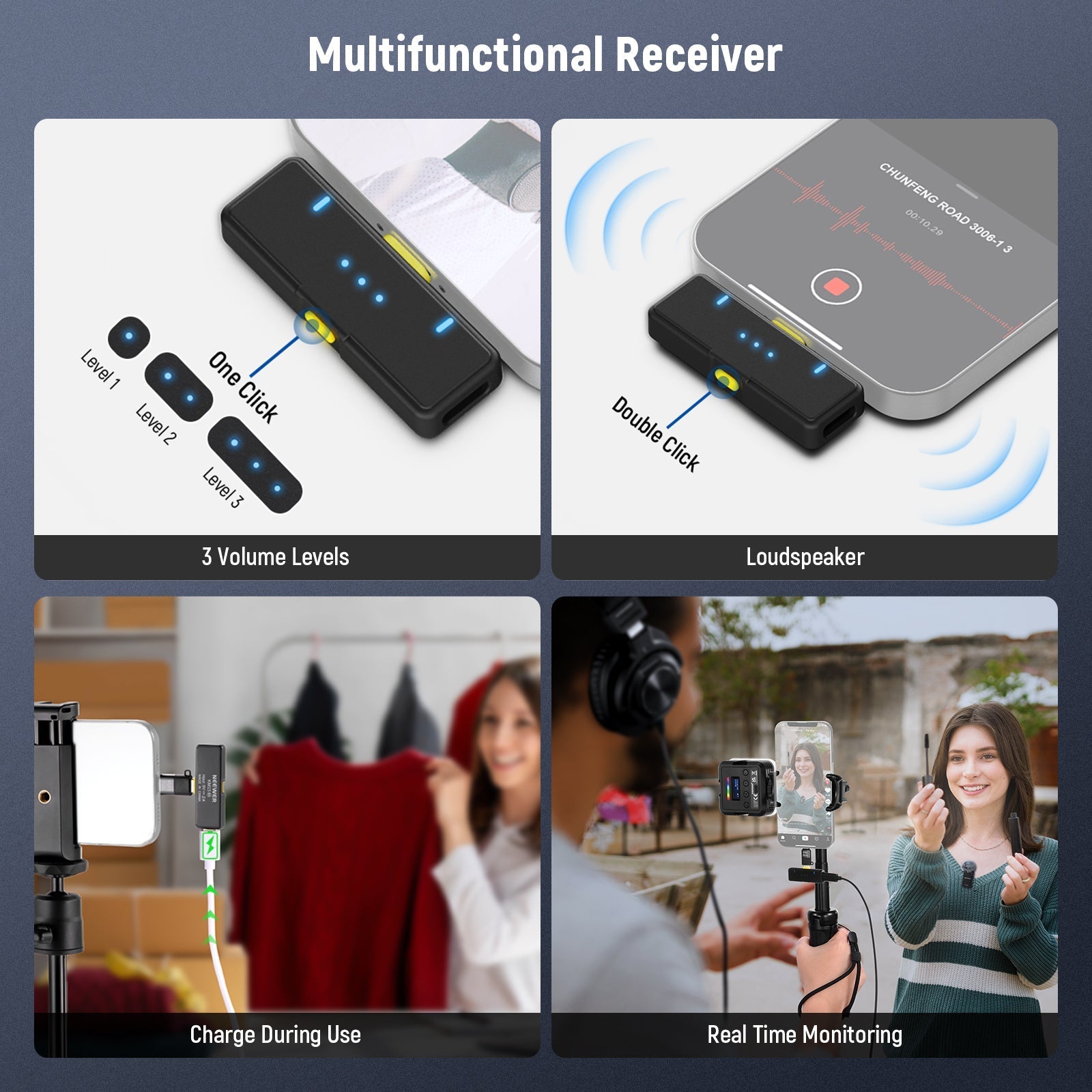 NEEWER KM15 USB C Wireless Microphone System