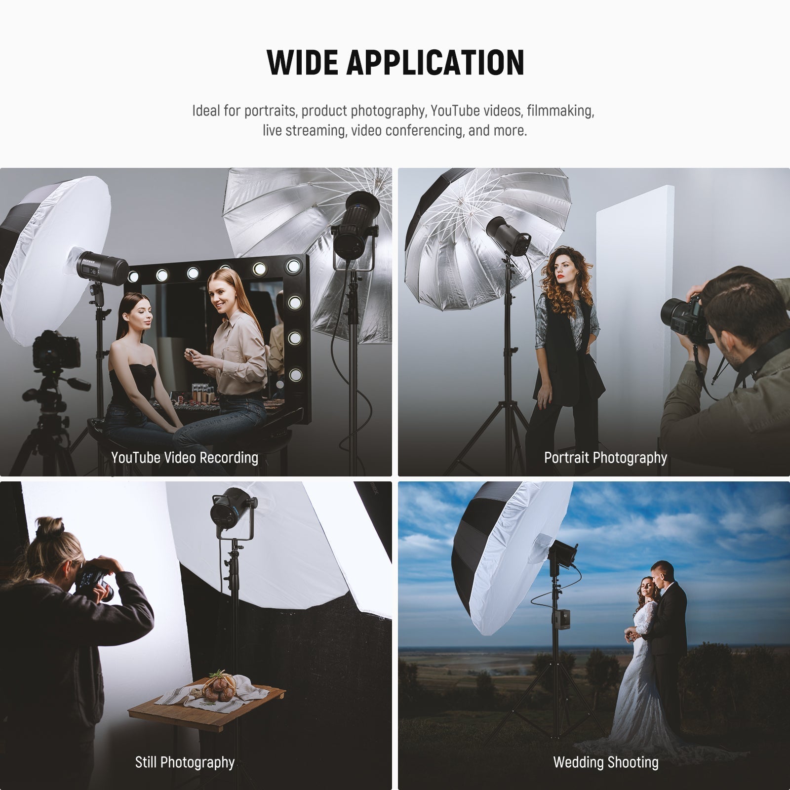 NEEWER Parabolic Reflective Umbrella with Diffuser