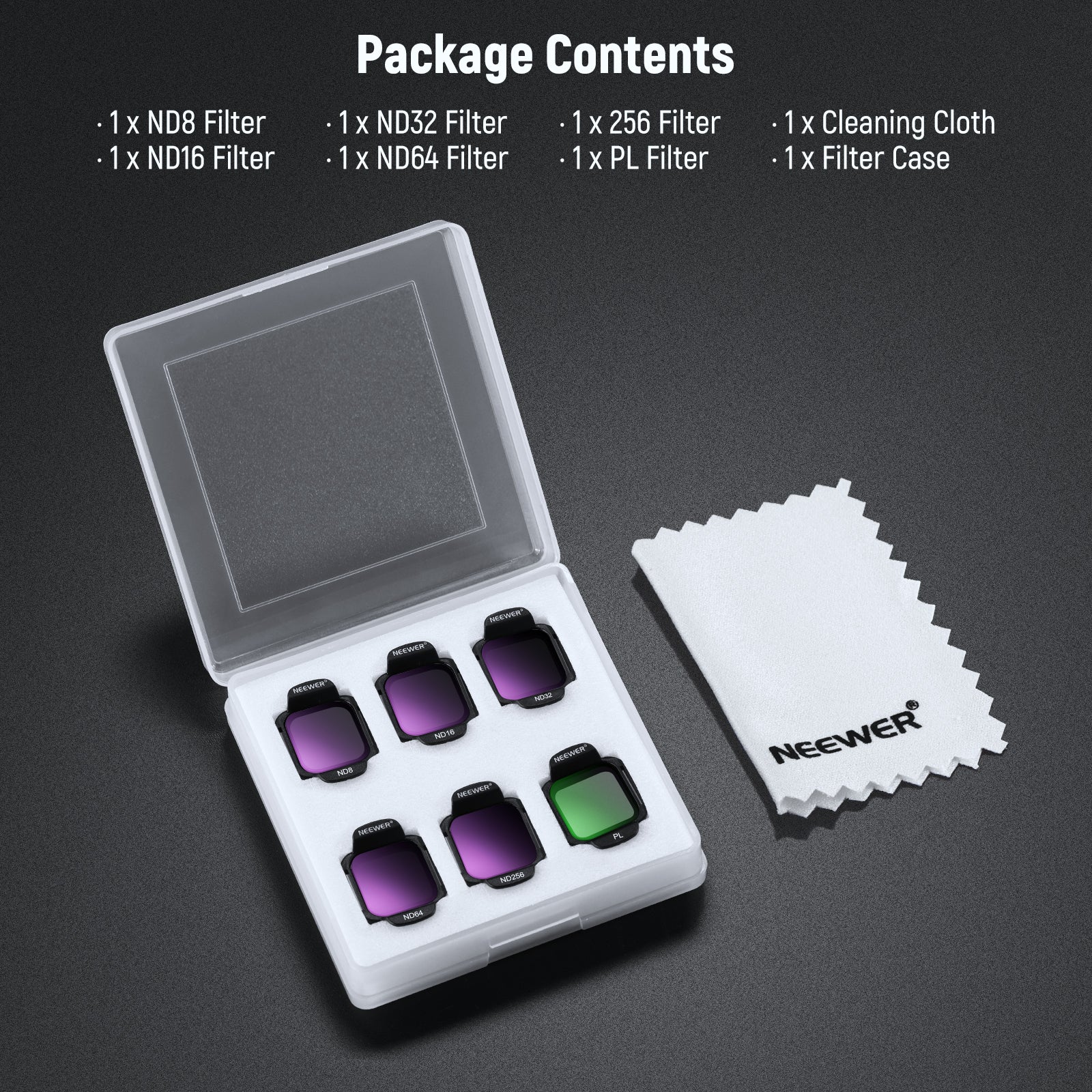 NEEWER FL-N35 6-Pack ND/PL Filter Set For DJI Flip / Lito X1 Drone