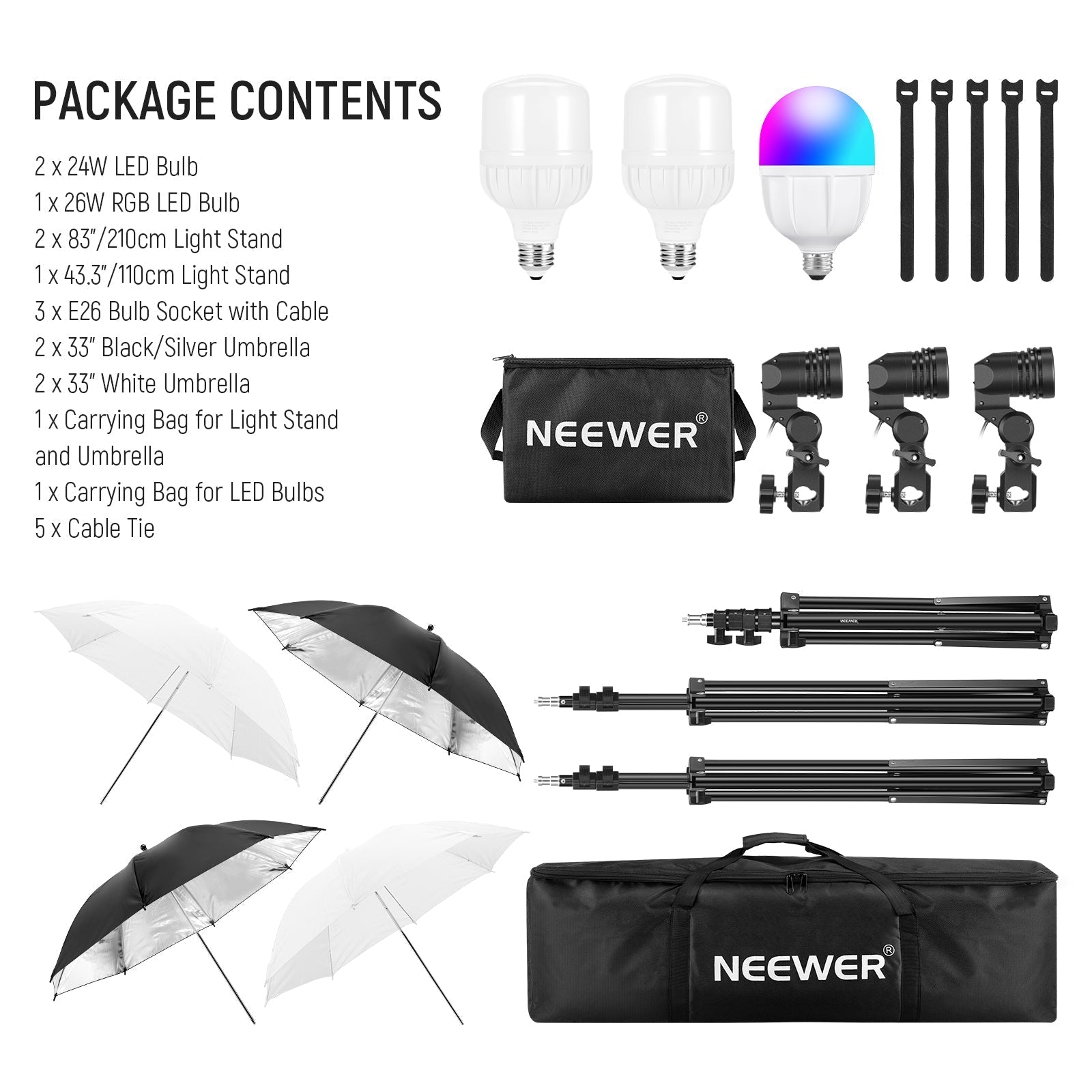 NEEWER NK501 400W Photography LED Lighting Kit