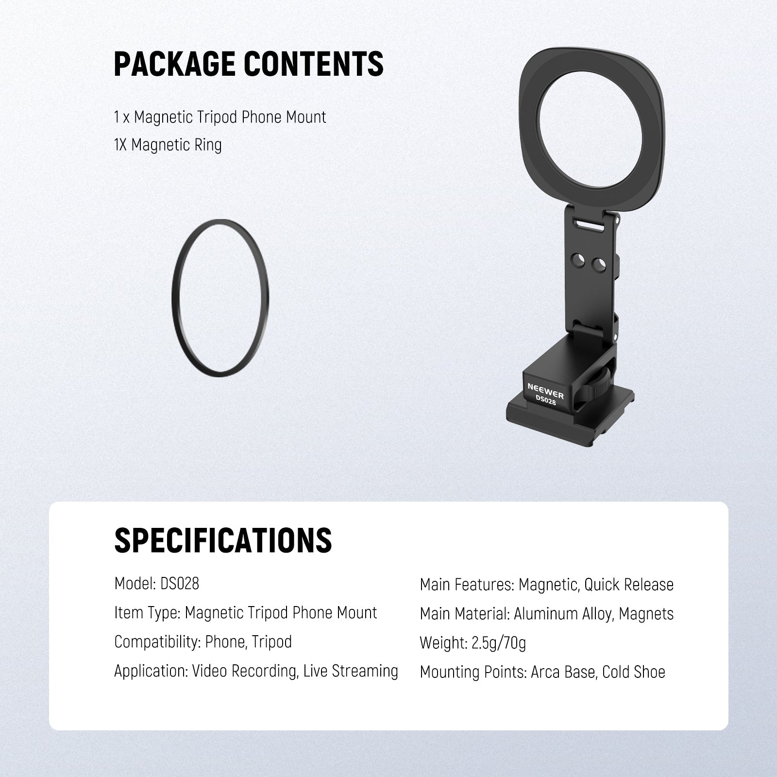 NEEWER DS028 Magnetic Phone Tripod Mount