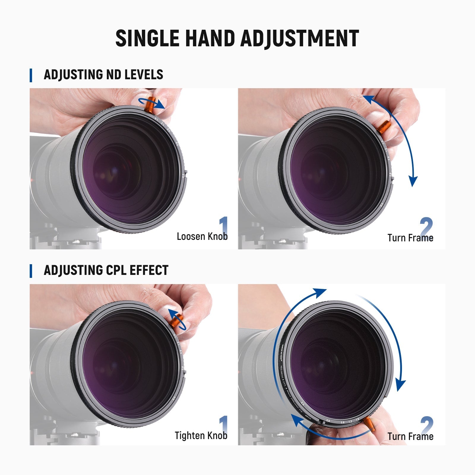 NEEWER 3 In 1 CPL + Black Diffusion 1/4 + Variable ND2-32 Filter