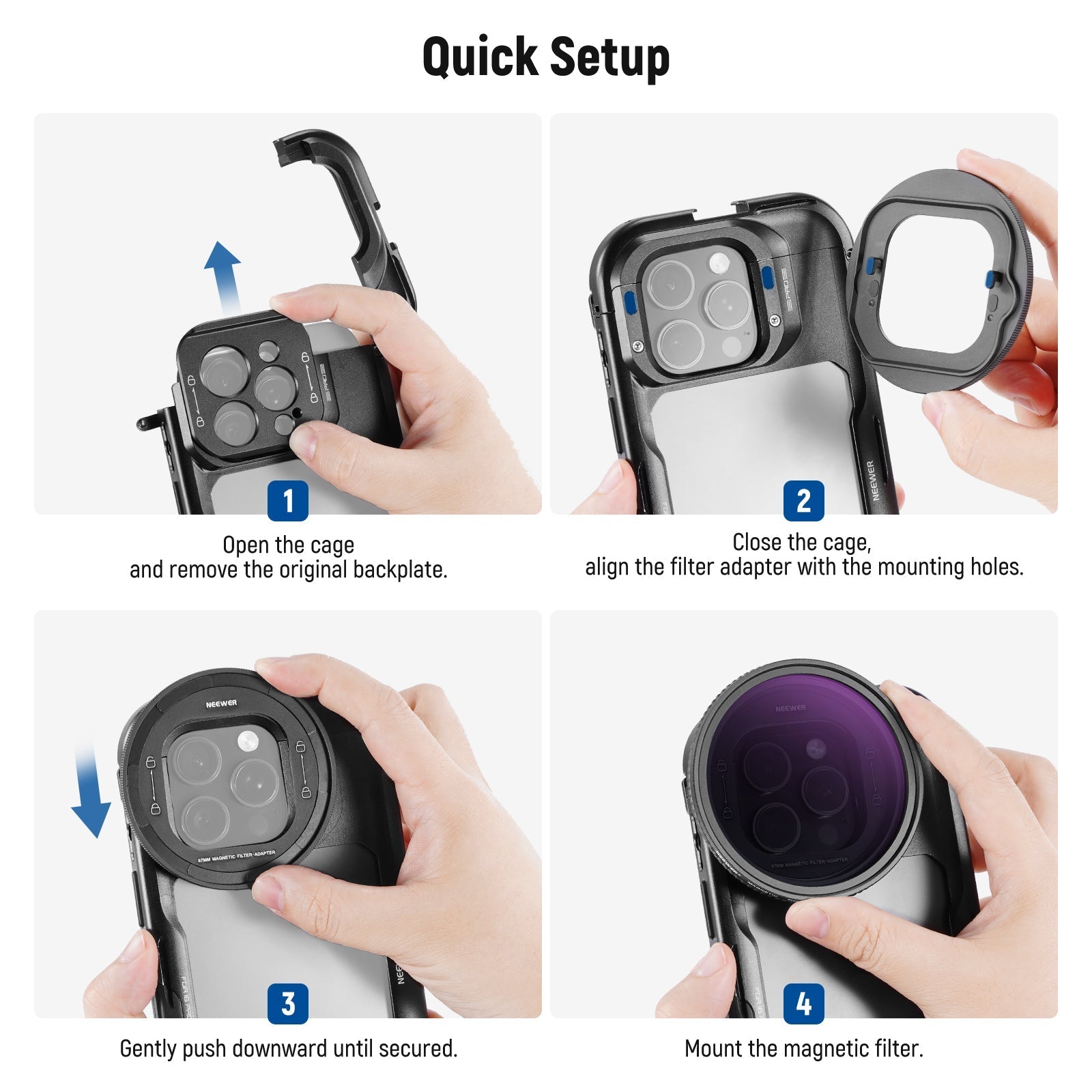 NEEWER 67mm Filter Set For iPhone 16 Pro/16 Pro Max Cage (PA073/PA074)