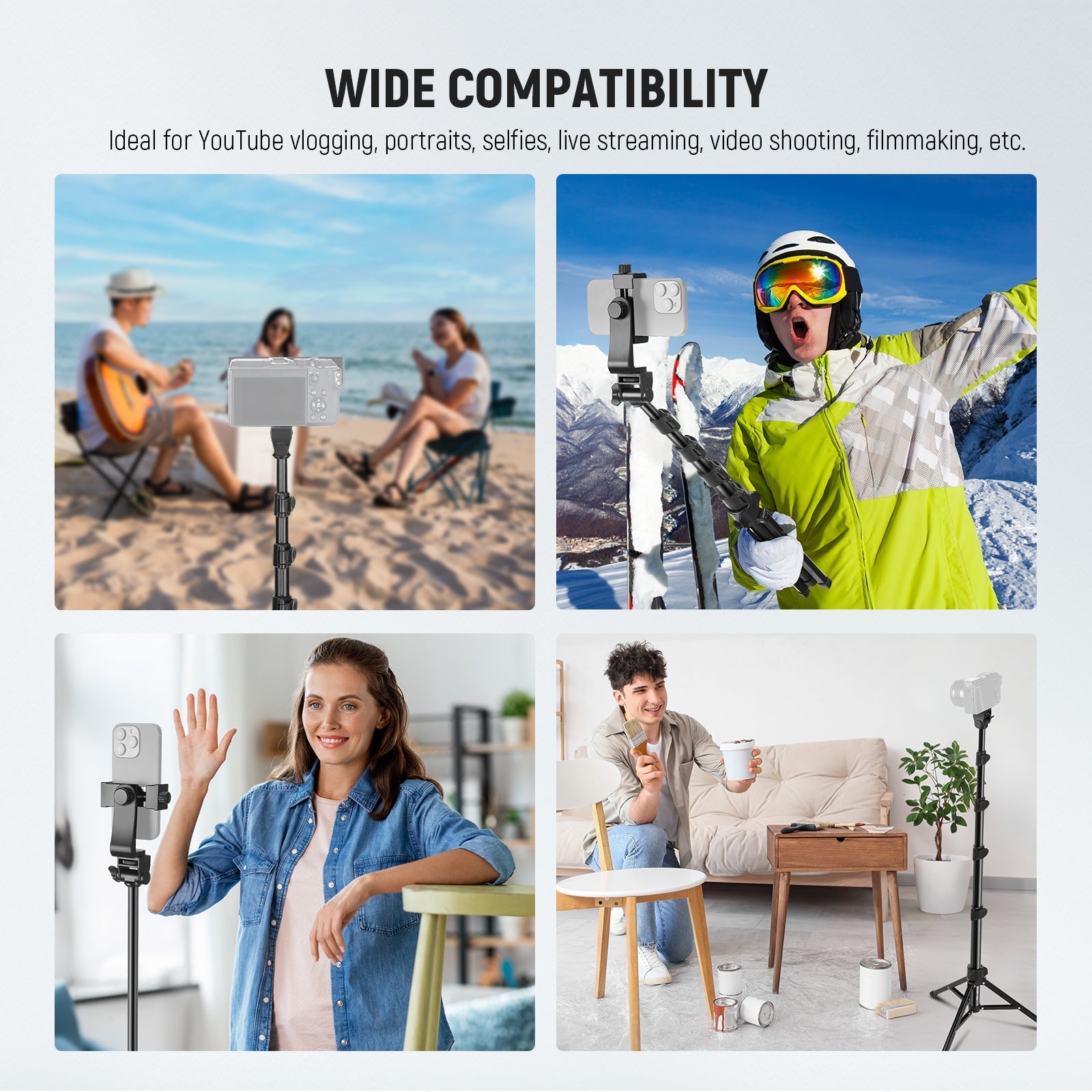 NEEWER BASICS TS03 66" Phone Tripod with Remote & Phone Holder
