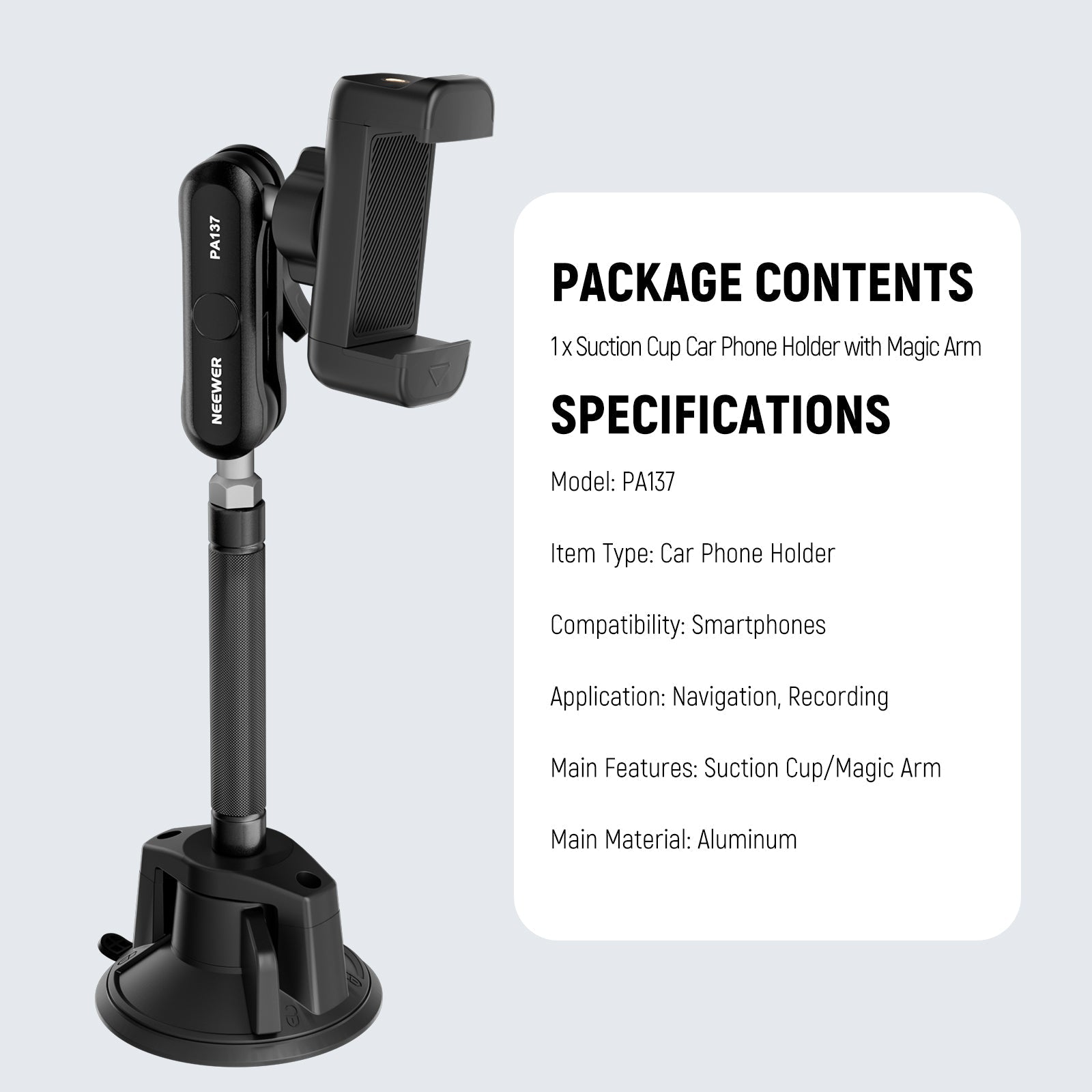 NEEWER PA136/PA137 Suction Cup Car Phone Holder
