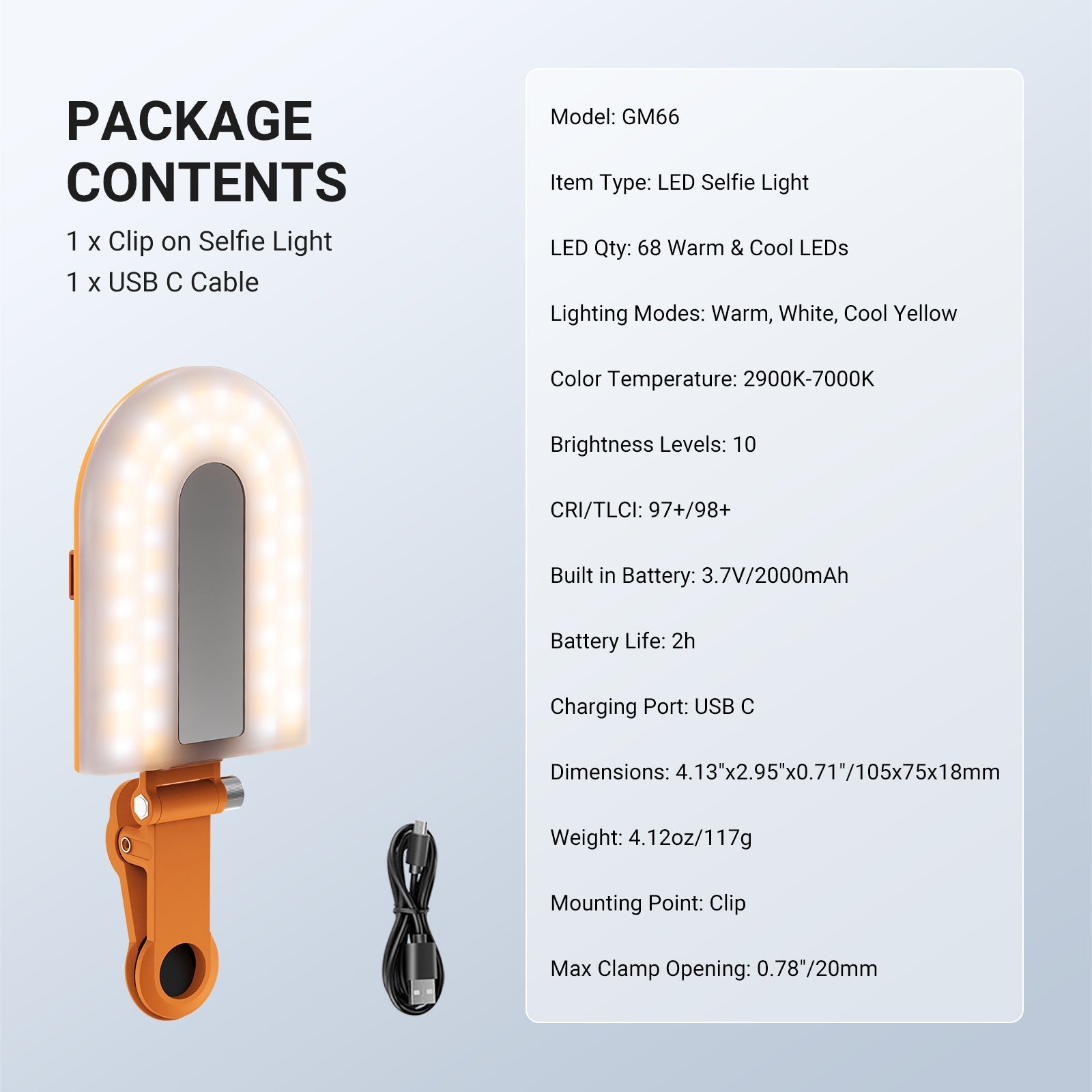 NEEWER GM66 Clip on Selfie Light
