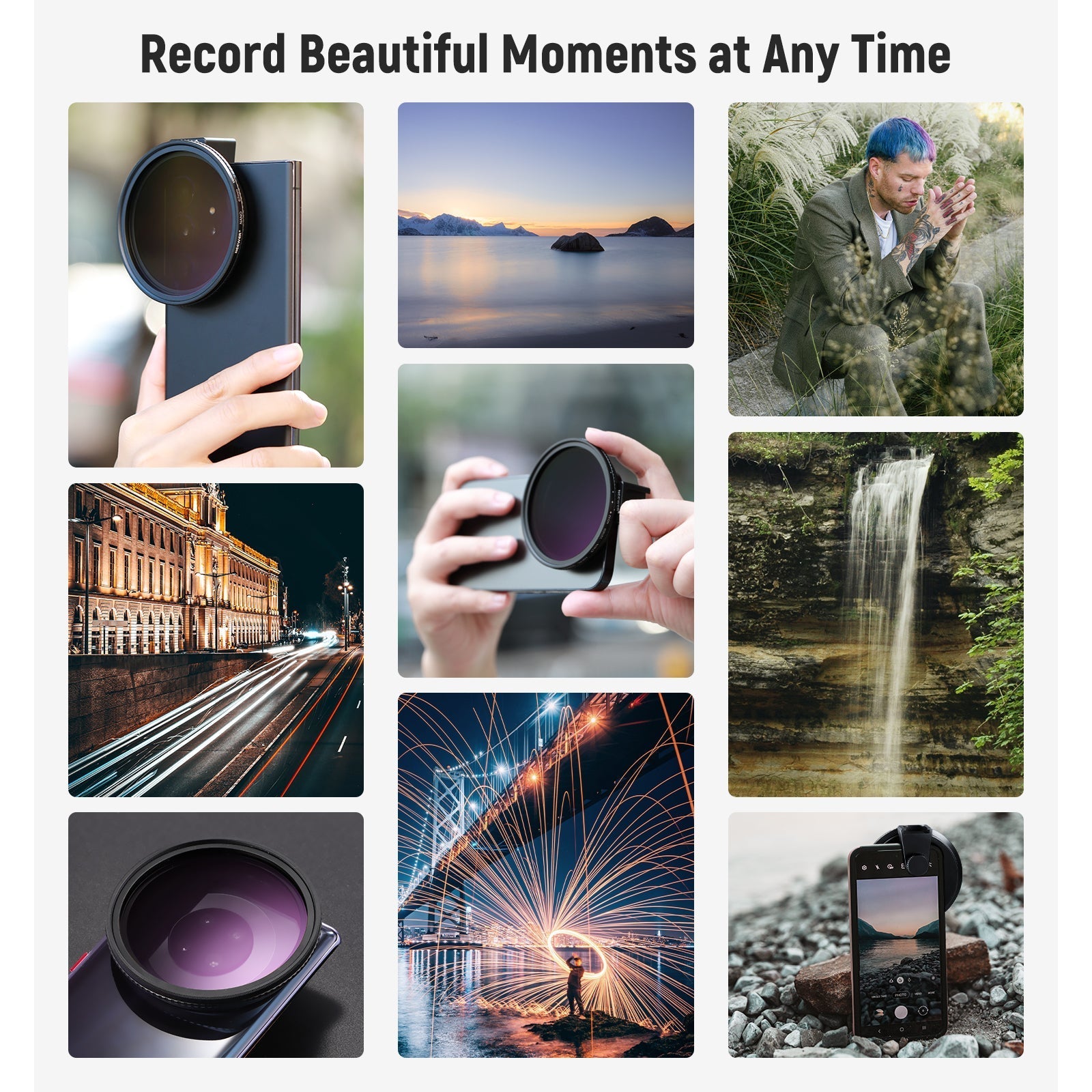 NEEWER Clip On 67mm ND2-ND32 HD Variable Phone Lens Filter Kit