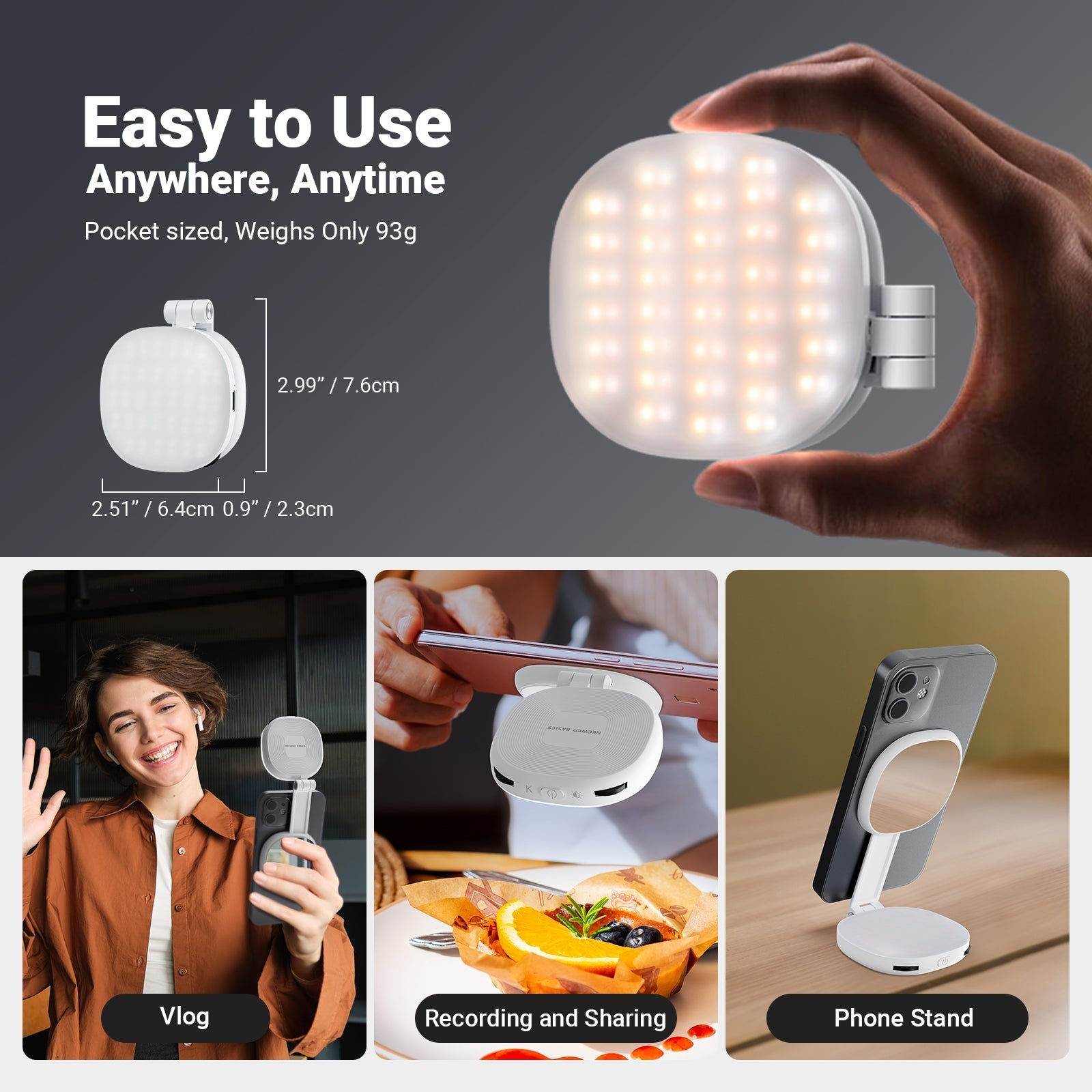NEEWER BASICS NL72B Magnetic Selfie Light