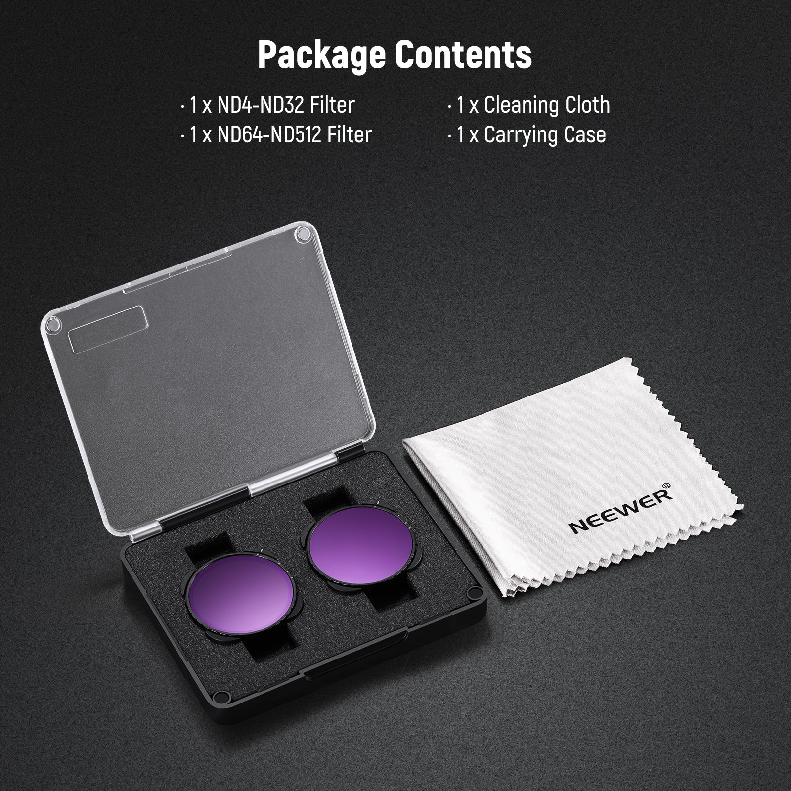 NEEWER Variable ND4-32 & ND64-512 Filter Set For GoPro 9 10 11 12 13