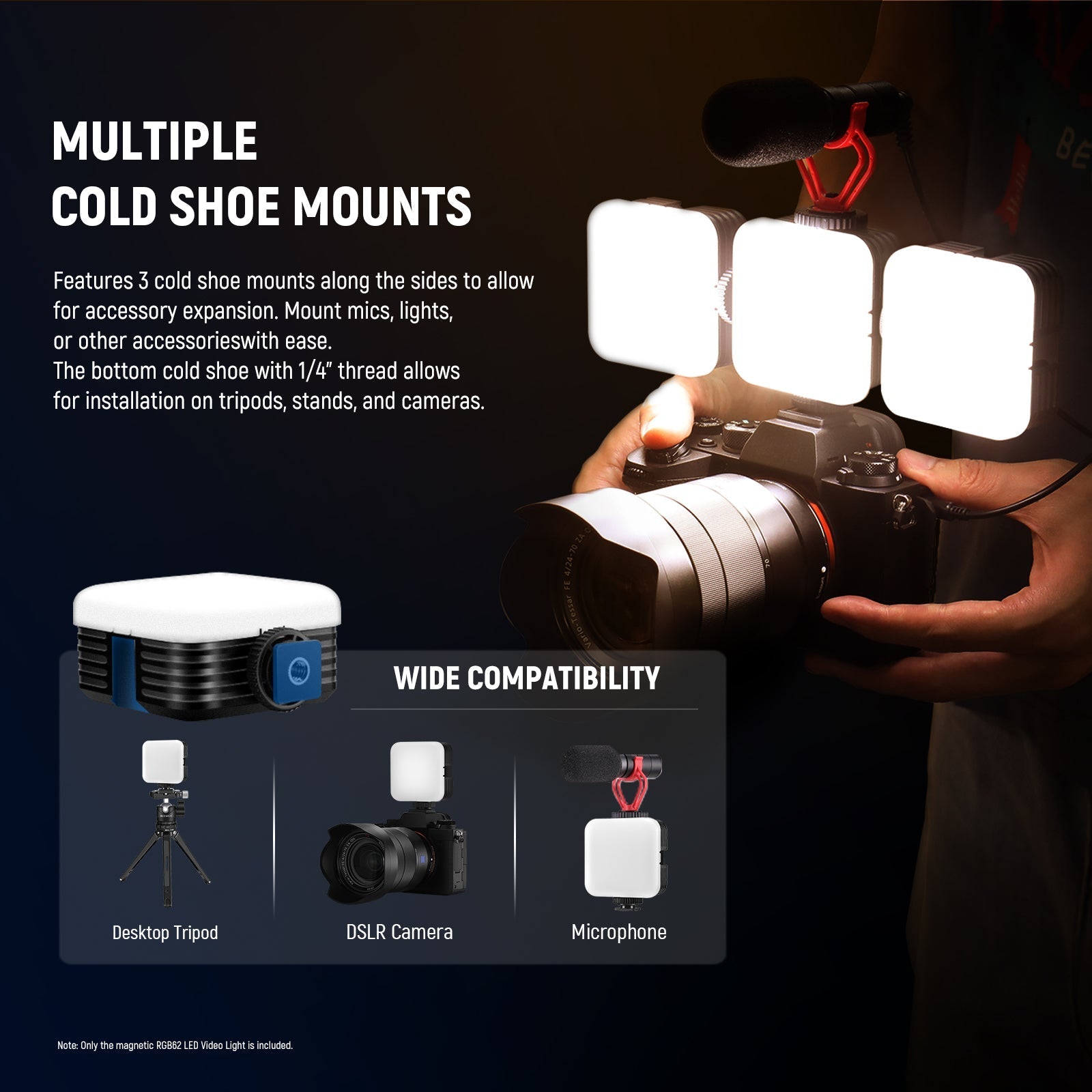 NEEWER RGB62 Magnetic RGB Video Light With App Control
